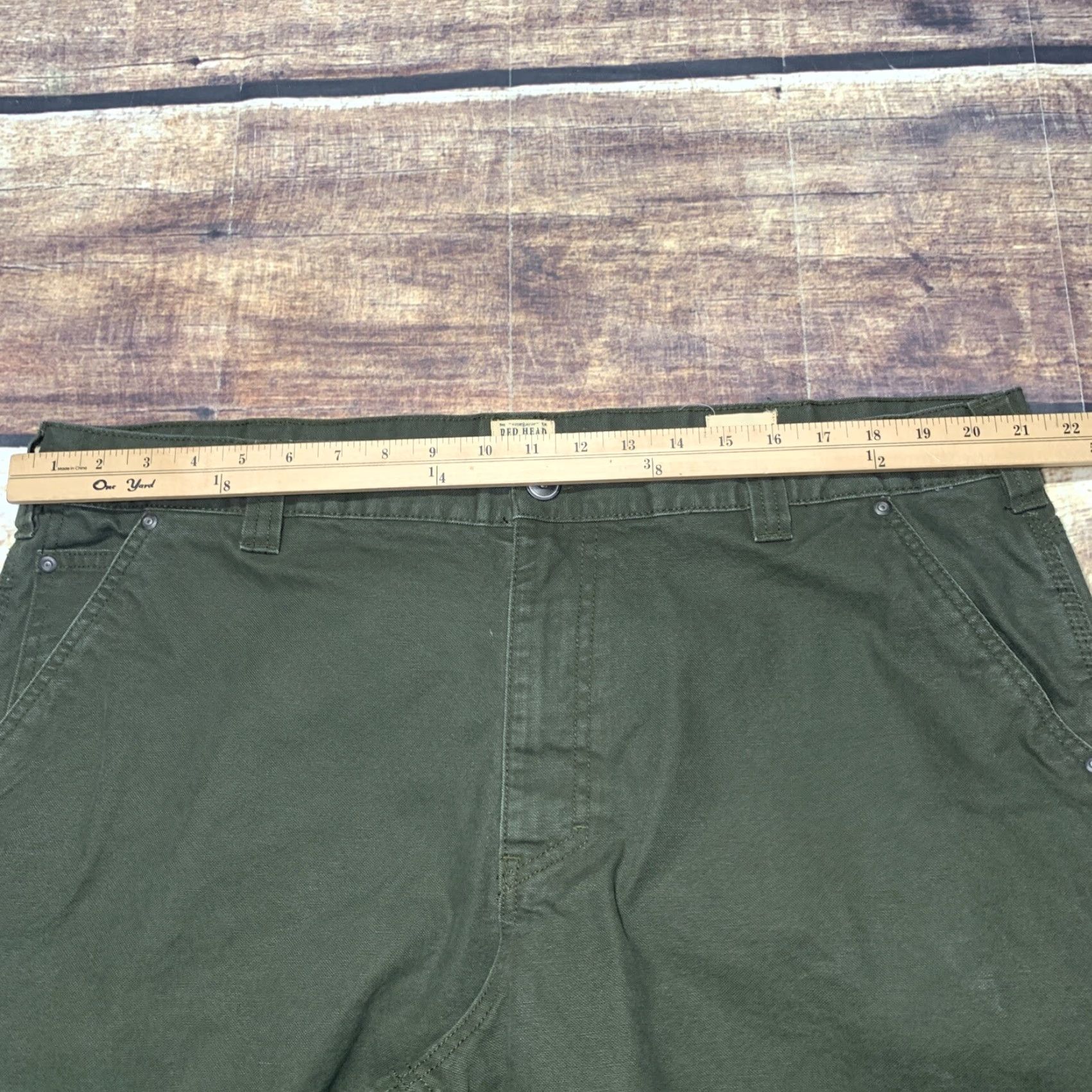 Vintage Red Head Carpenter Shorts Green Mens 42 Canvas Workwear Cargo OFS Size US 42 / EU 58 - 2 Thumbnail