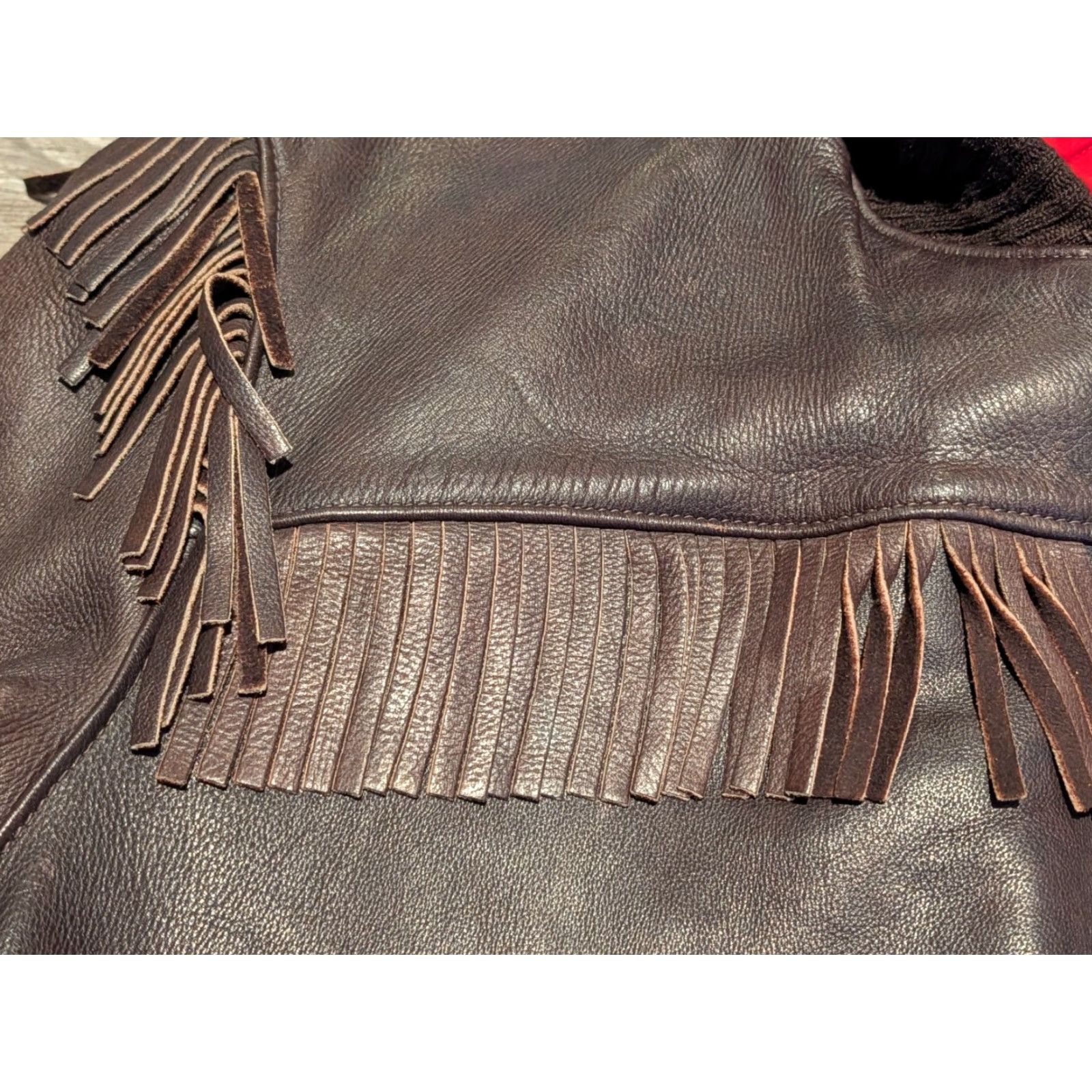 Vintage Vtg Uber Fringed Genuine Leather Bomber Jacket Minnesota USA XL 2XL Quilted Lined Brown 1970s Jacket Mens/Unisex Size XL / US 12-14 / IT 48-50 - 7 Thumbnail