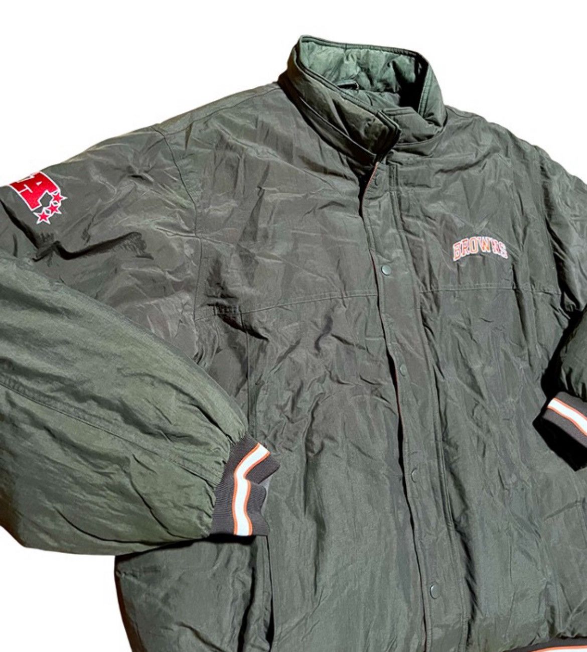 Reebok Cleveland Browns Gridiron Classic NFL Vintage Puffer Jacket Size US XXL / EU 58 / 5 - 3 Thumbnail