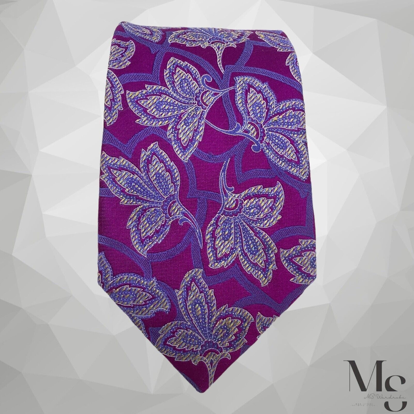 Ermenegildo Zegna ERMENEGILDO ZEGNA Purple Paisley Luxury Silk Tie In Made Ita Size ONE SIZE - 3 Thumbnail
