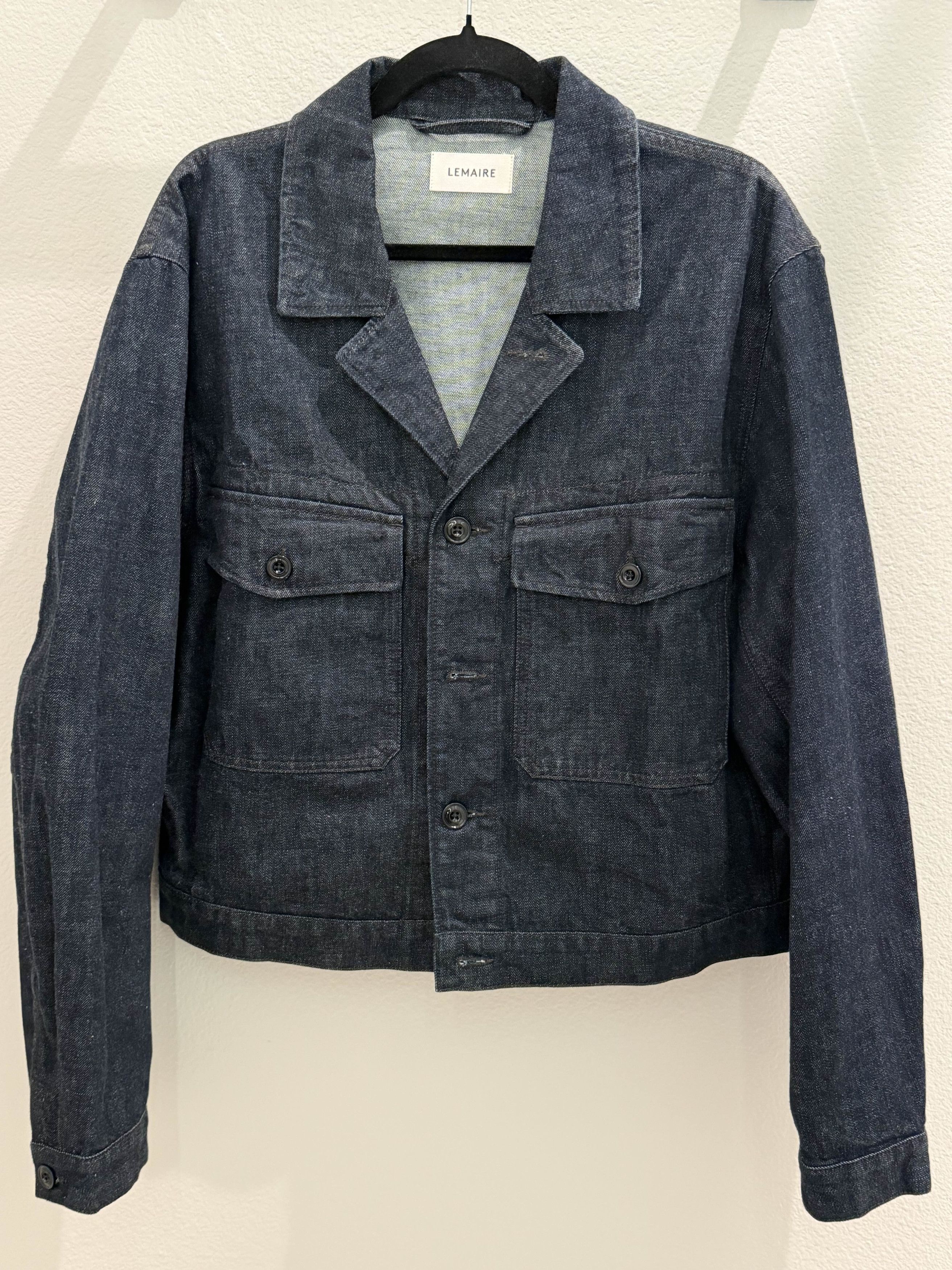 LEMAIRE BOXY JACKET SNOWY BLUE GRAY Boxy Jacket in Snowy Blue Grey