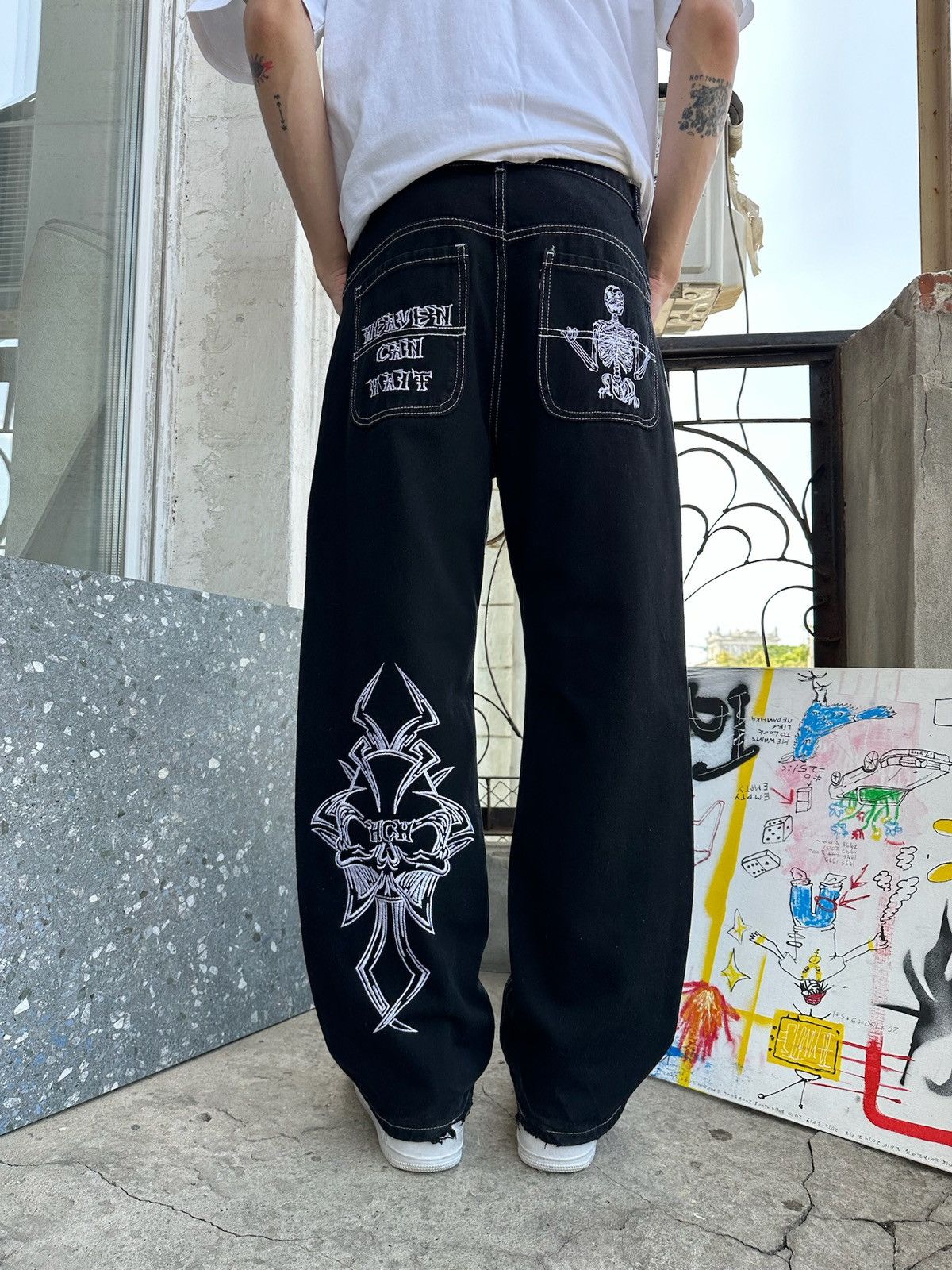 Other Skull Tribal Jeans baggy jnco style vintage skate fit Size US 32 / EU 48 - 2 Thumbnail