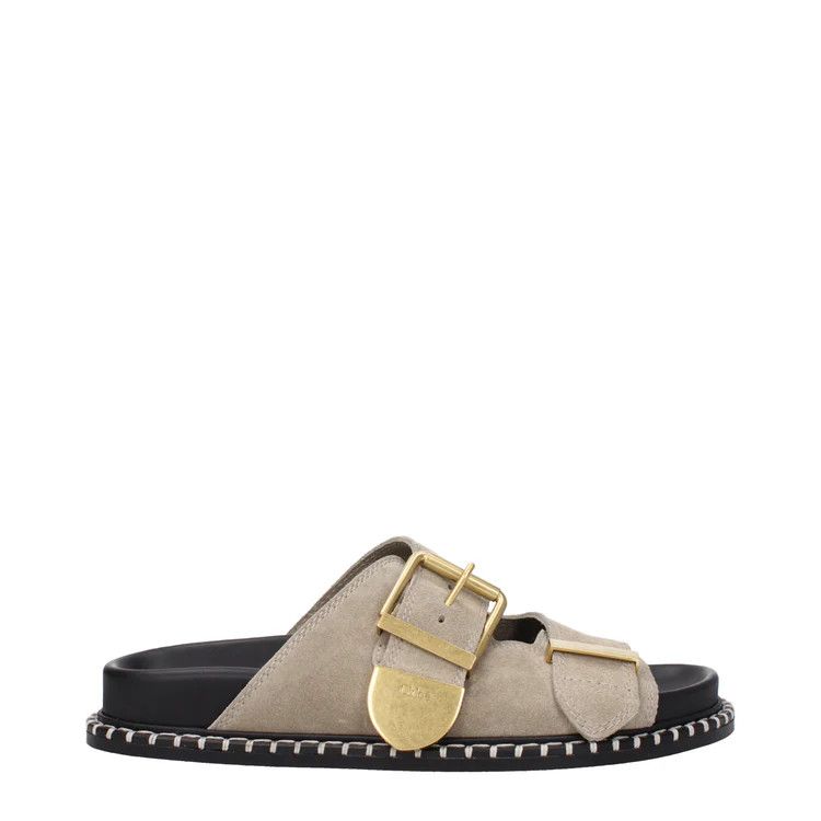 Chloe ob1o1e1024 Suede Slippers in Dark Grey Size US 6 / IT 36 - 1 Thumbnail