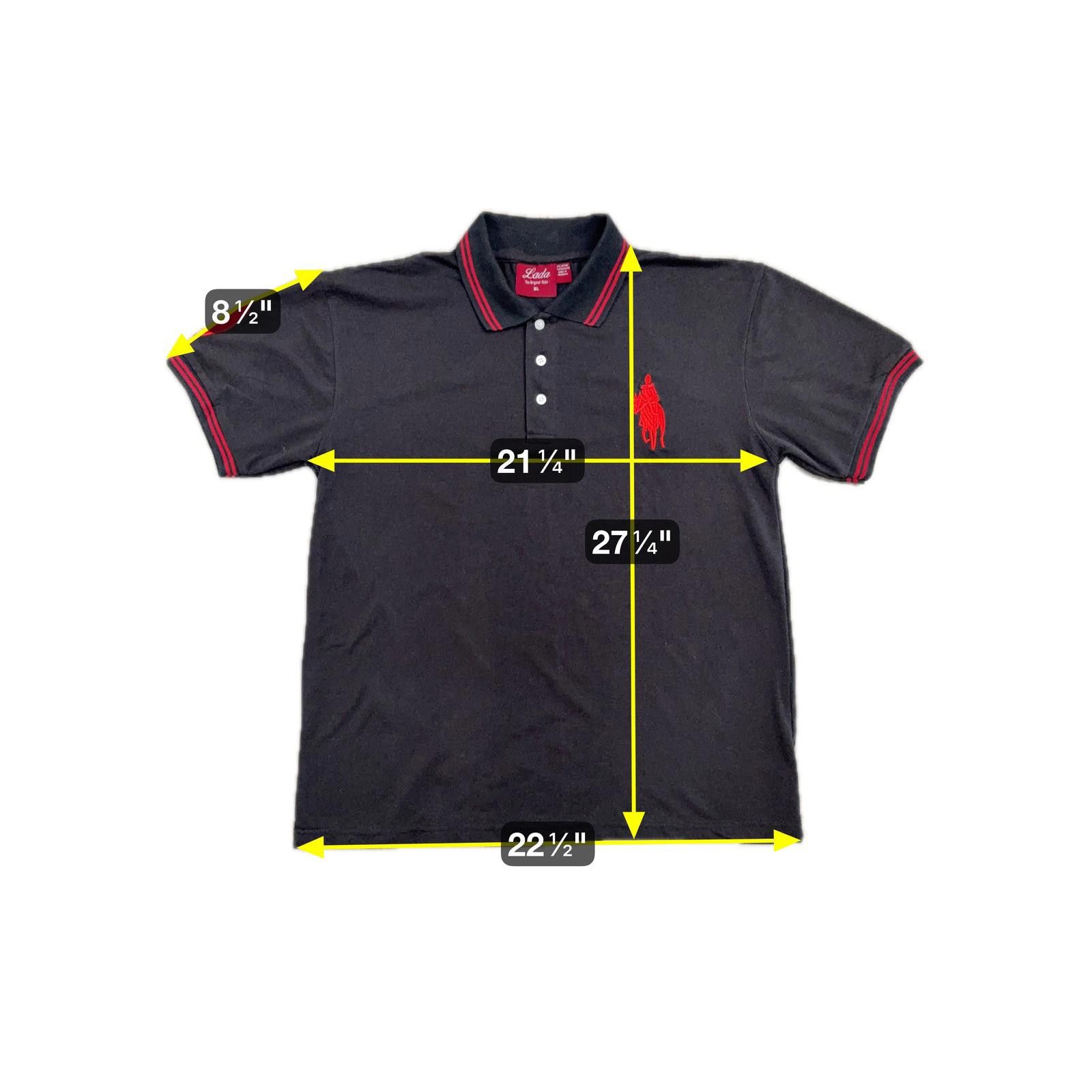 Lad Musician Lada Polo Shirt Mens XL Black Red Embroidered Short Sleeve Size US XL / EU 56 / 4 - 11 Thumbnail