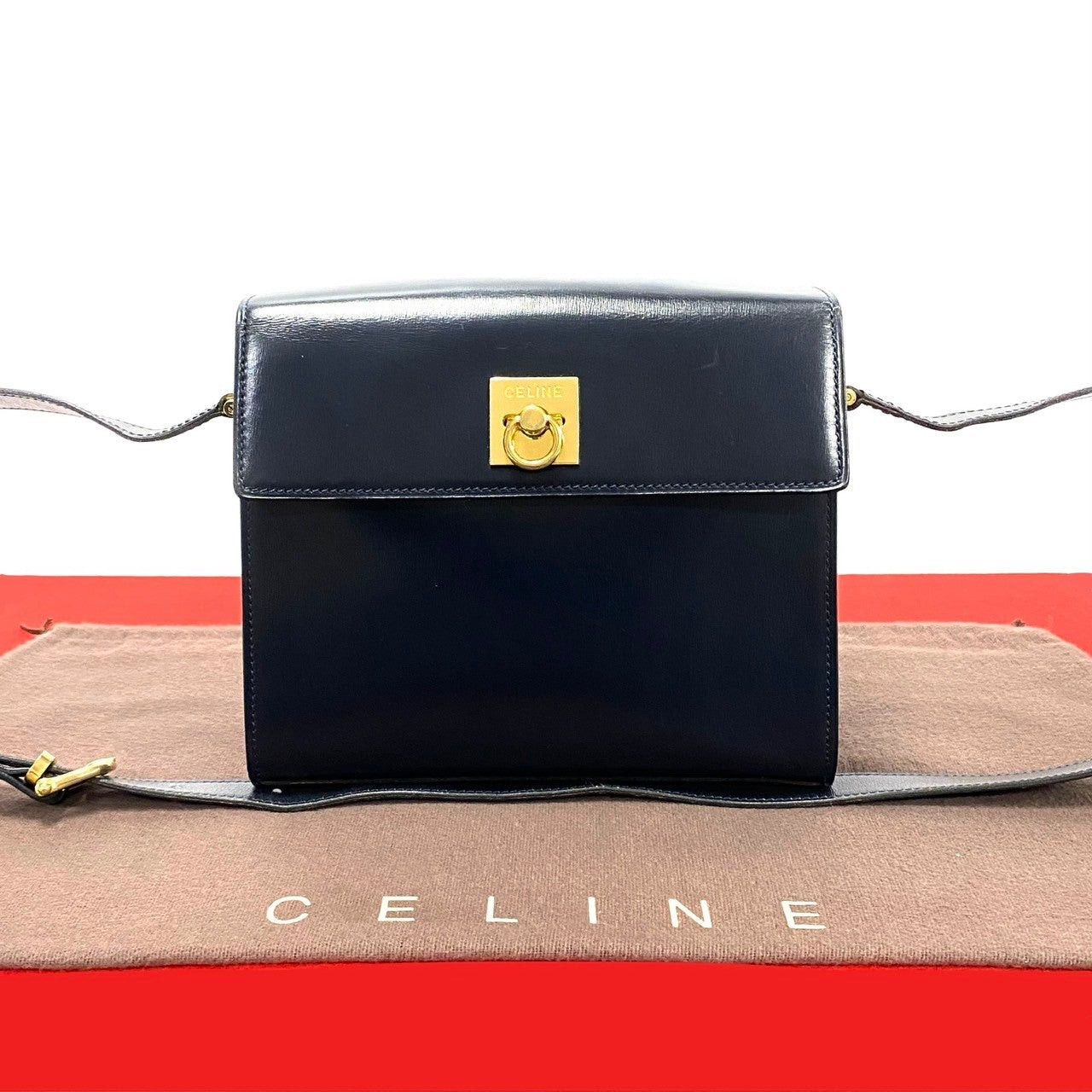 Celine Celine Shoulder Bag Blue Leather Size ONE SIZE - 1 Thumbnail