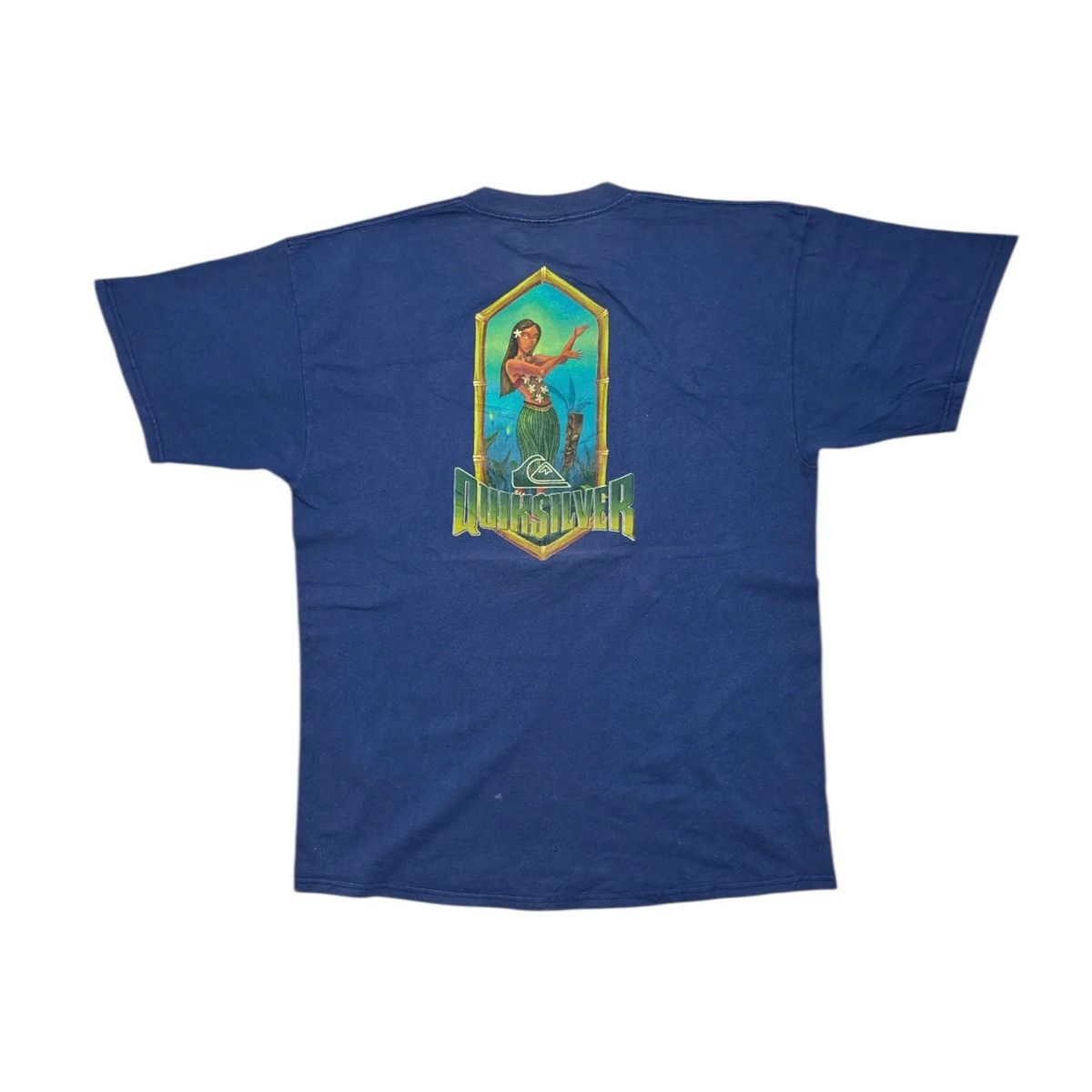 Quiksilver Vintage 2000 Quiksilver Hula Girl Graphic Back Print Tee Size US L / EU 52-54 / 3 - 1 Thumbnail