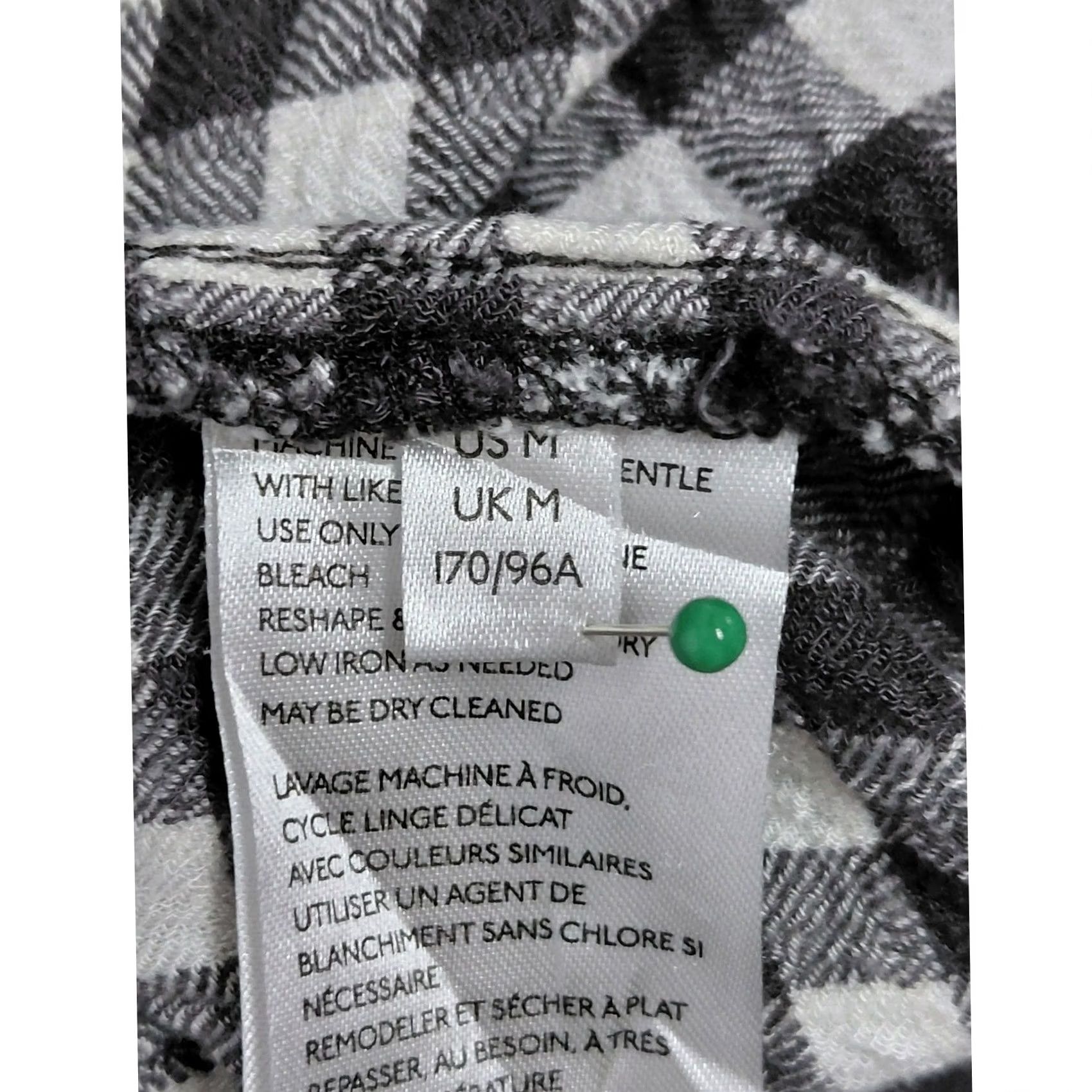 Anthropologie Anthropologie Button-Up Shirt Black White Plaid Viscose—M, Women’s, Long Sleeve, Regular Fit Size M / US 6-8 / IT 42-44 - 5 Thumbnail