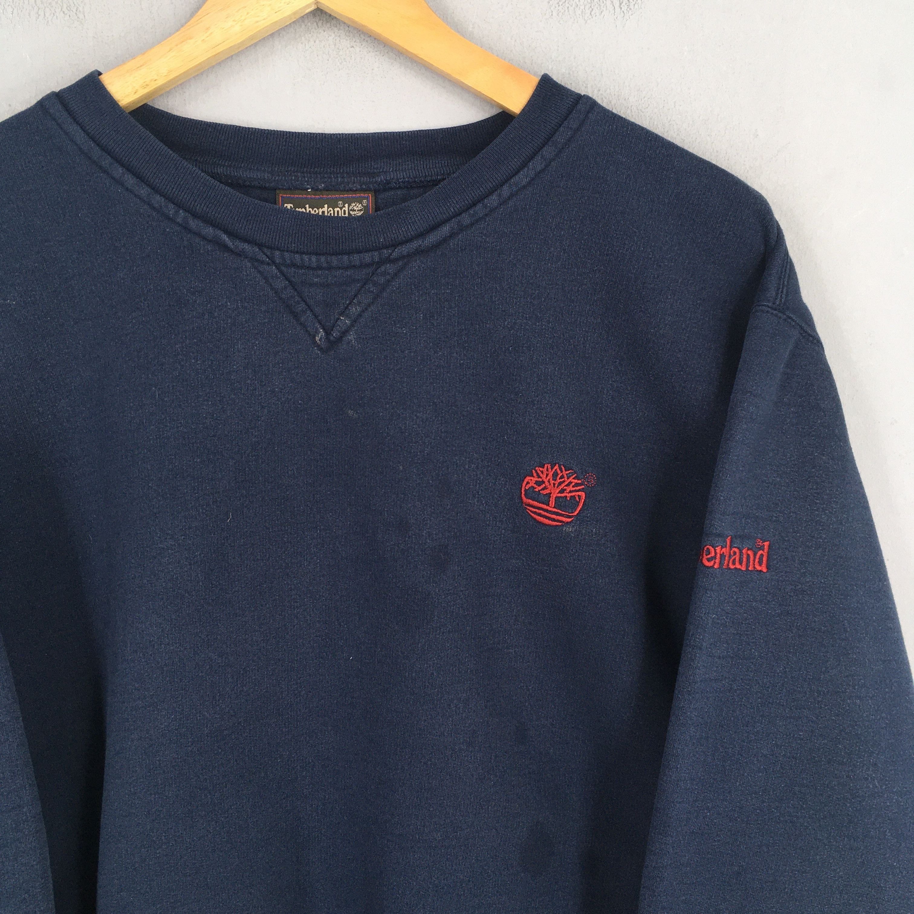 Timberland × Vintage Vintage 90s Timberland Weathergear Blue Sweatshirt Medium Size US M / EU 48-50 / 2 - 2 Thumbnail