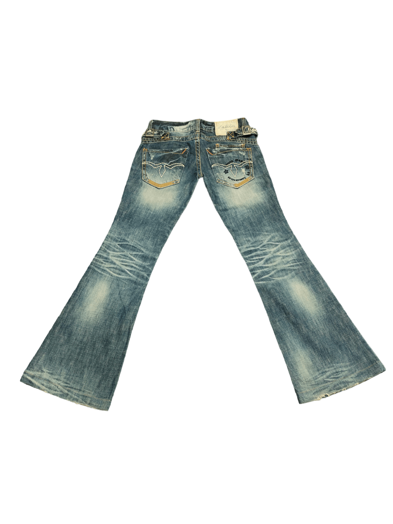If Six Was Nine Flare Jeans Lolita Clawmark Distressed Denim Boot Cut Size US 27 - 3 Thumbnail