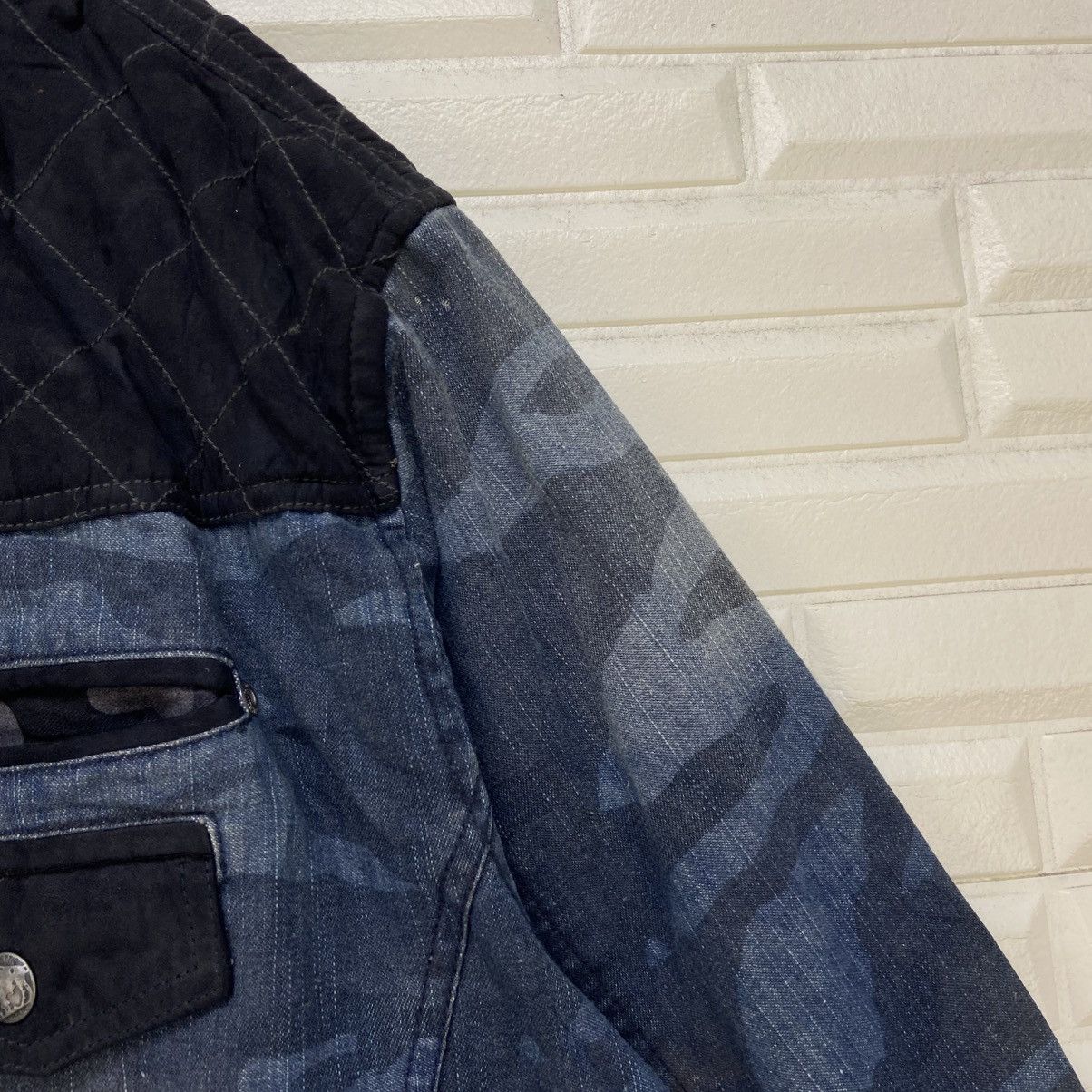 In The Attic 🔥In The Attic Camouflage Synthetic Leather + Denim Jacket Size US XXL / EU 58 / 5 - 14 Thumbnail