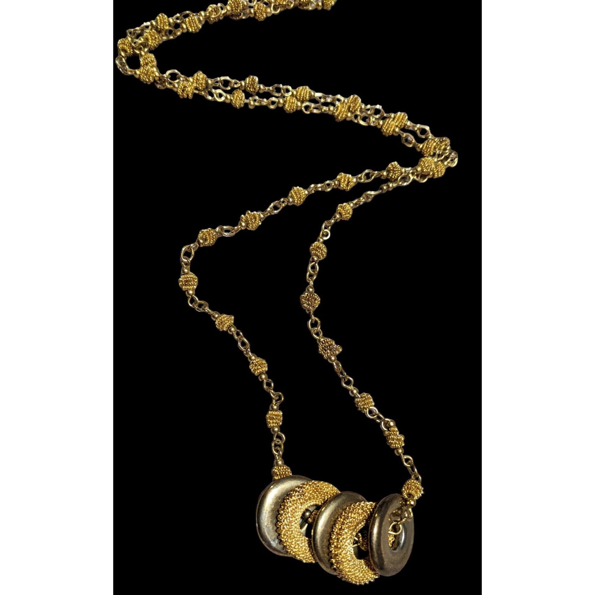 Other Bright Abstract Beaded Gold And Silver Necklace Size ONE SIZE - 1 Thumbnail