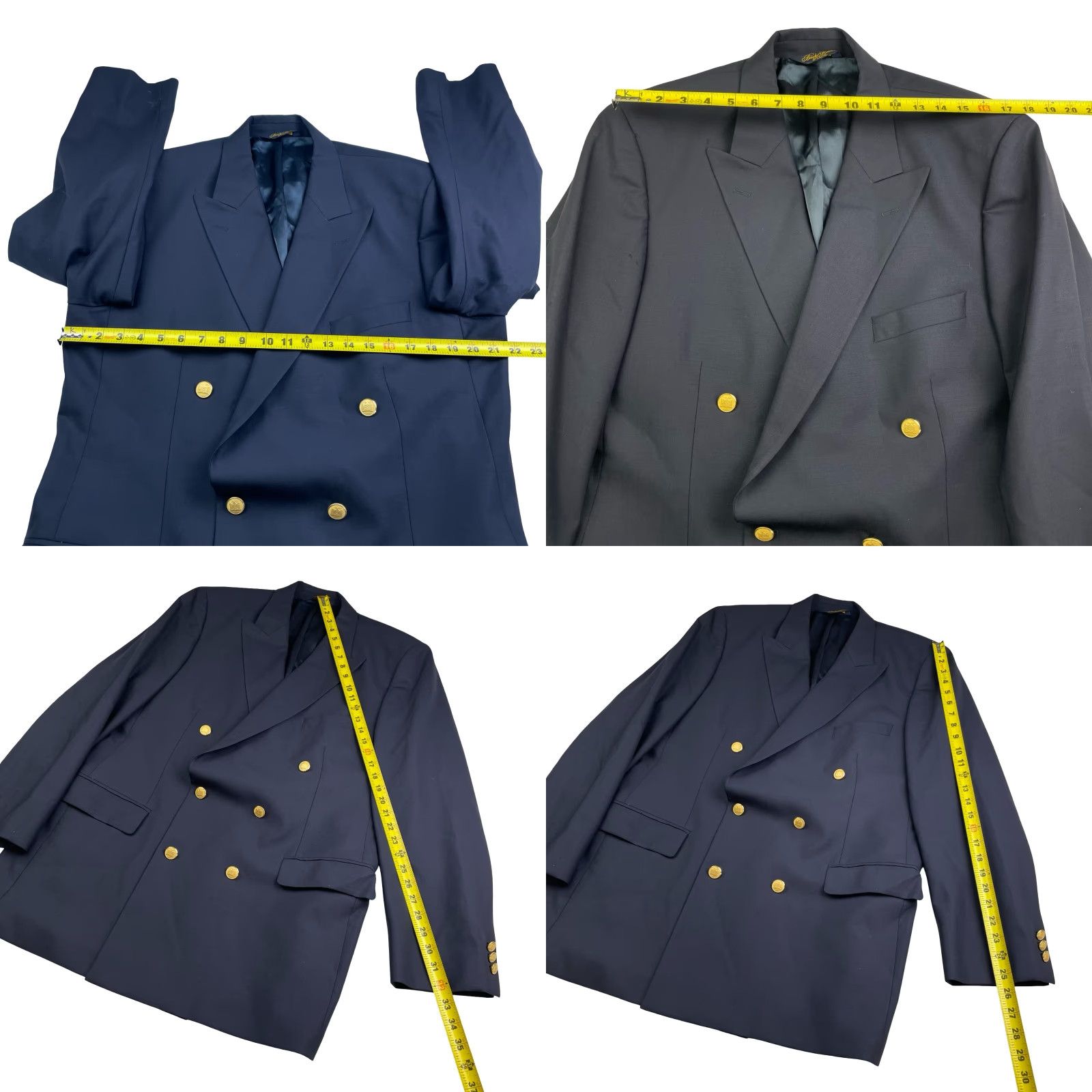 Brooks Brothers Brooks Brothers Blazer Navy 43L Double-Breasted Wool Gold Buttons Six-Button Front Peak Lapel Regular Mens Jacket Size 46R - 8 Thumbnail