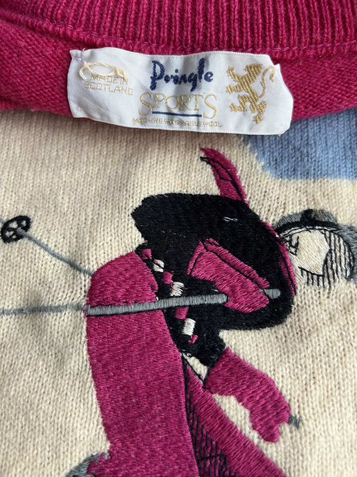 Golf le Fleur Vintage Pringle of Scotland Ski Adventure Wool Knitwear Size US L / EU 52-54 / 3 - 9 Thumbnail