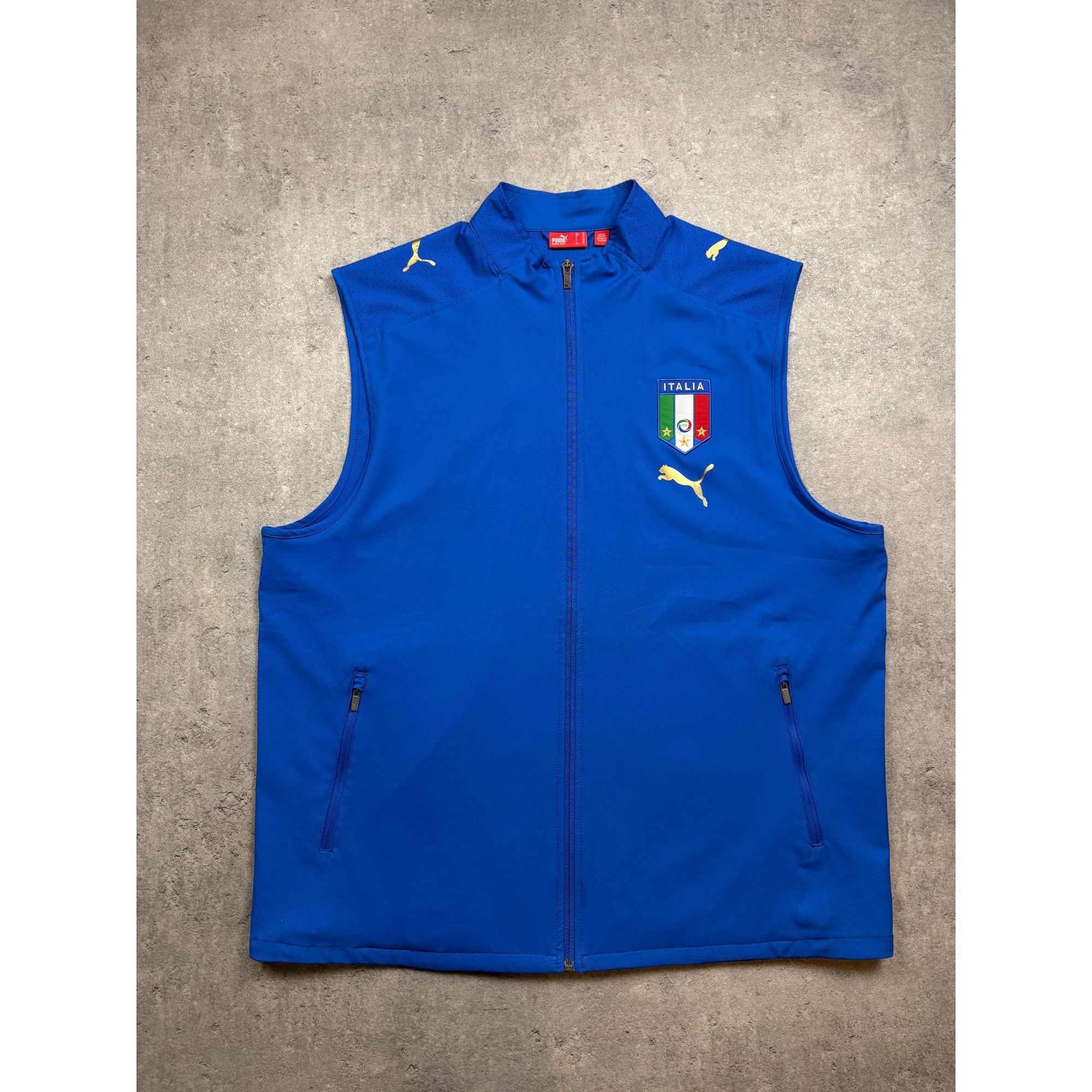 Puma Puma Italia Mens Blue Full-Zip Sleeveless Vest With Gold Acc Size US XL / EU 56 / 4 - 3 Thumbnail