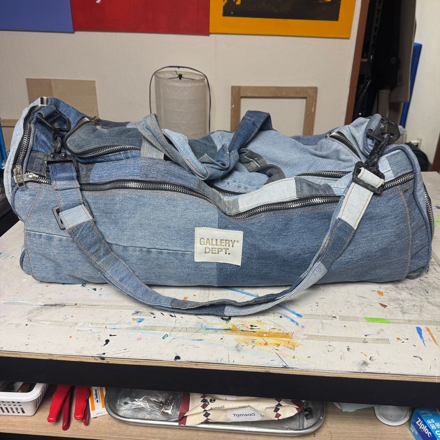 Gallery Dept. gallery dept RECYCLED DENIM DUFFLE BAG Size ONE SIZE - 3 Thumbnail