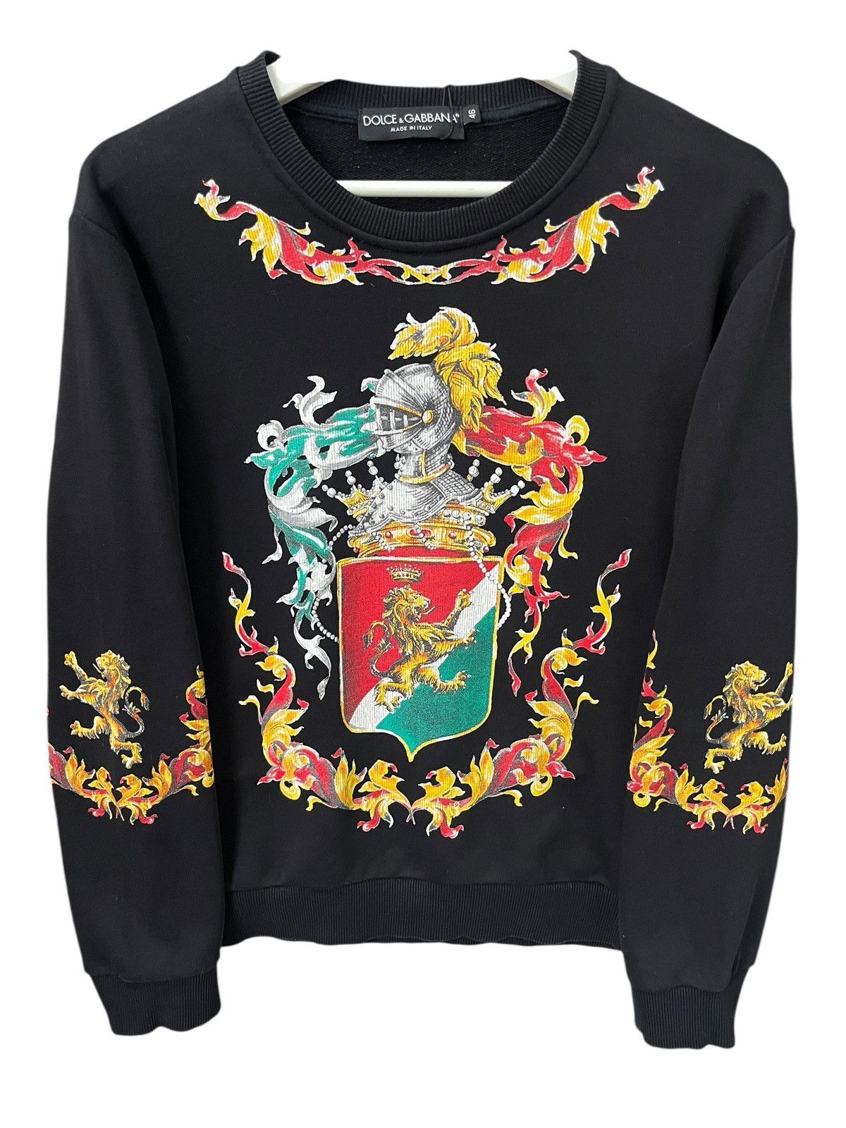 Dolce & Gabbana Dolce & Gabbana black sweatshirt Heraldic Sicilia print Size US S / EU 44-46 / 1 - 1 Thumbnail