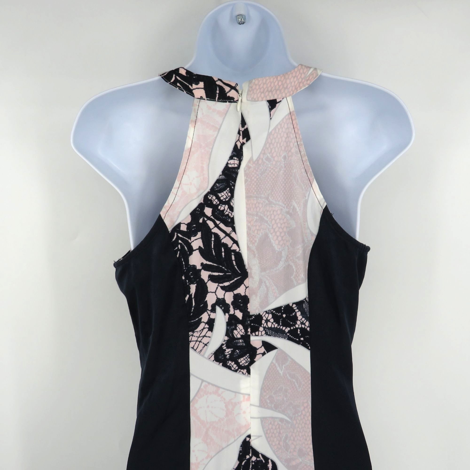 Bar III Bar III Women's Sleeveless Maxi Dress Blue & Pink Lace Patte Size XS / US 0-2 / IT 36-38 - 6 Thumbnail
