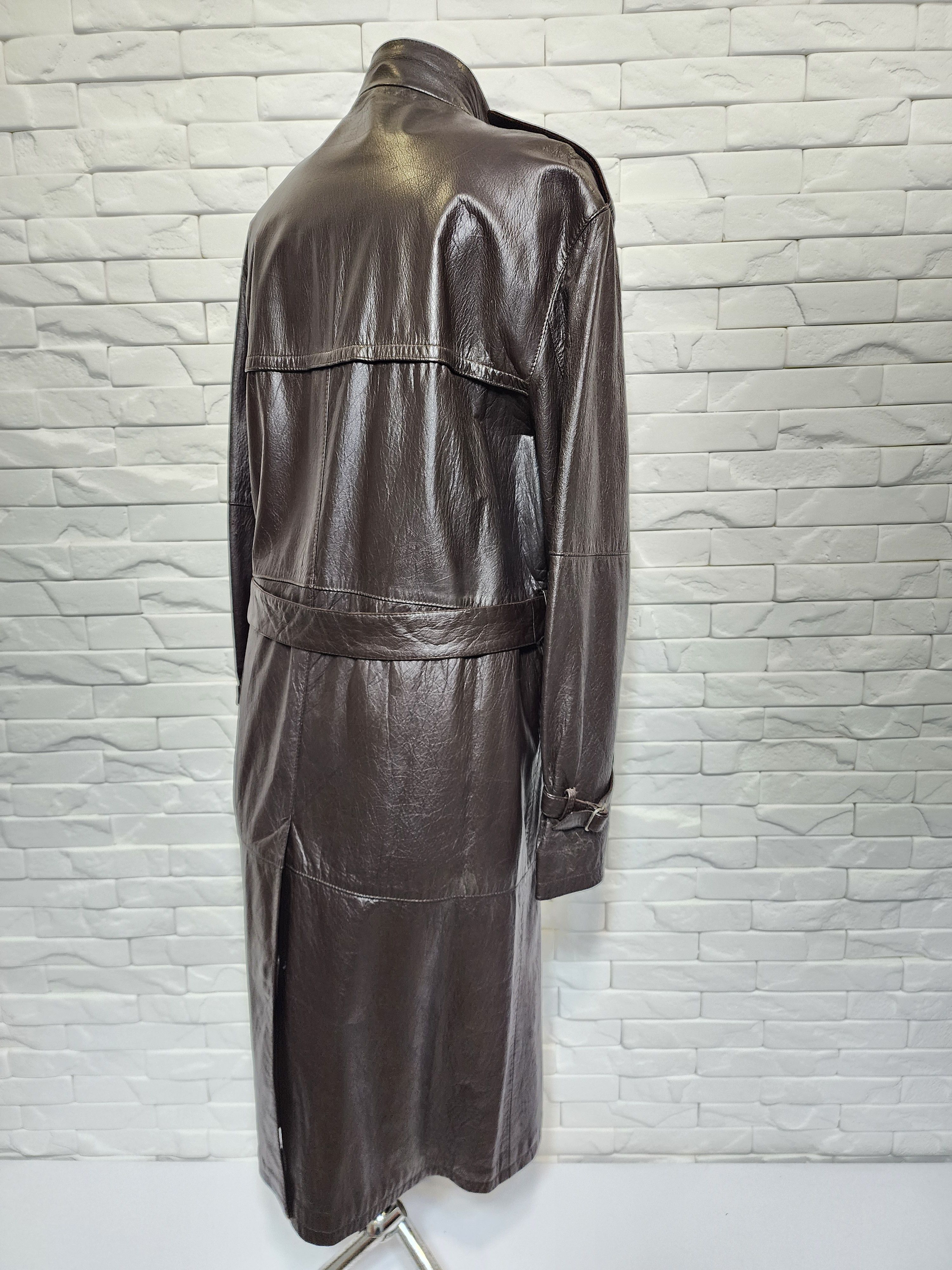Genuine Leather Brown Genuine Leather Men's Coat with Belt Size US L / EU 52-54 / 3 - 4 Thumbnail