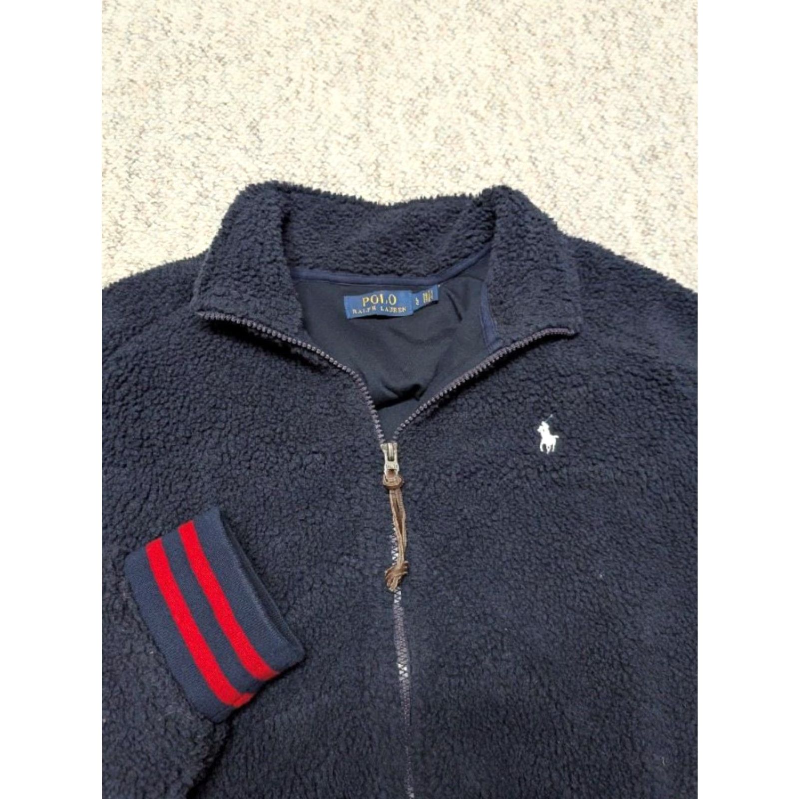 Polo Ralph Lauren VINTAGE POLO by RALPH LAUREN bomber jacket DEEP PILE fleece L navy blue BOA track Size US L / EU 52-54 / 3 - 2 Thumbnail