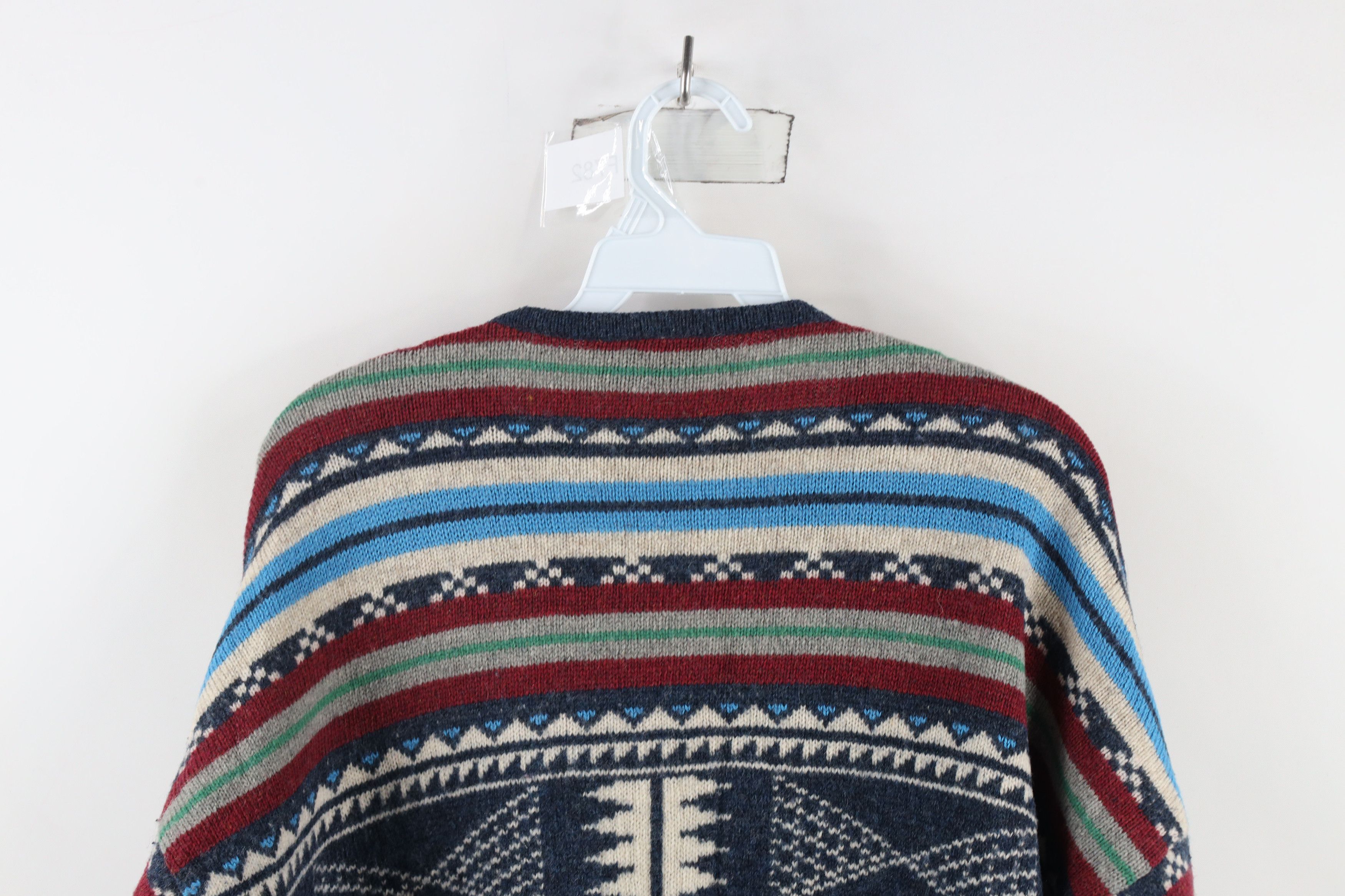 Vintage Vintage 90s Streetwear Wool Blend Knit Cardigan Sweater Size L / US 10 / IT 46 - 11 Thumbnail