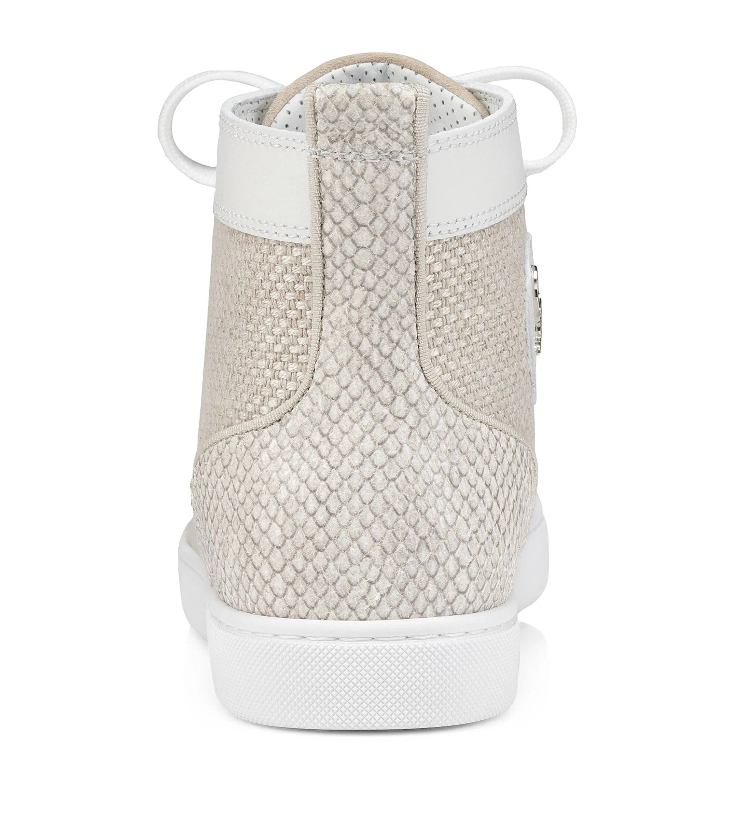 Christian Louboutin os11x1224 Louis Orlato Leather High-Top Sneakers White/Beige Size US 13 / EU 46 - 2 Thumbnail