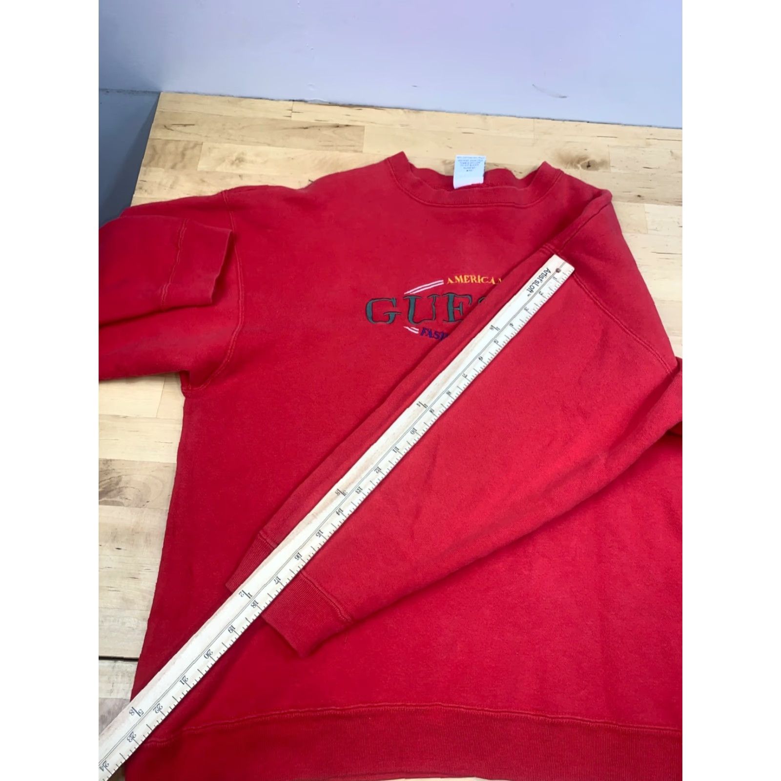 Guess VINTAGE GUESS Sweatshirt Men One Size Red Embroidered 90s USA 12355 Sweatshirt Size US M / EU 48-50 / 2 - 6 Thumbnail