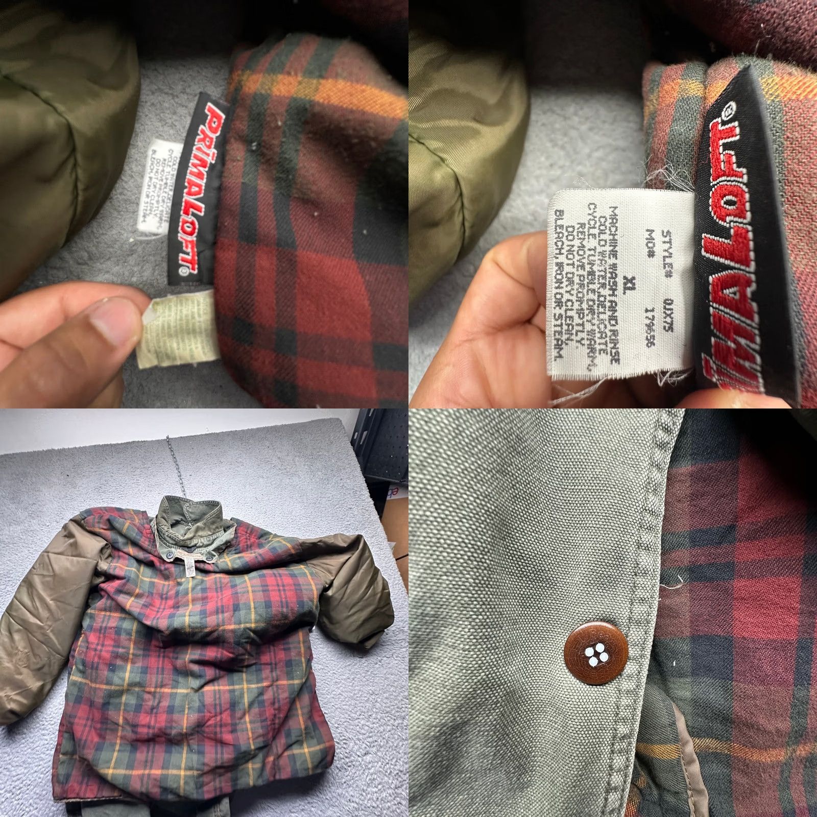 Vintage LL Bean JX75 Primaloft Plaid Lined Canvas Barn Chore Work Coat Mens XL Green Coat Size US XL / EU 56 / 4 - 8 Thumbnail