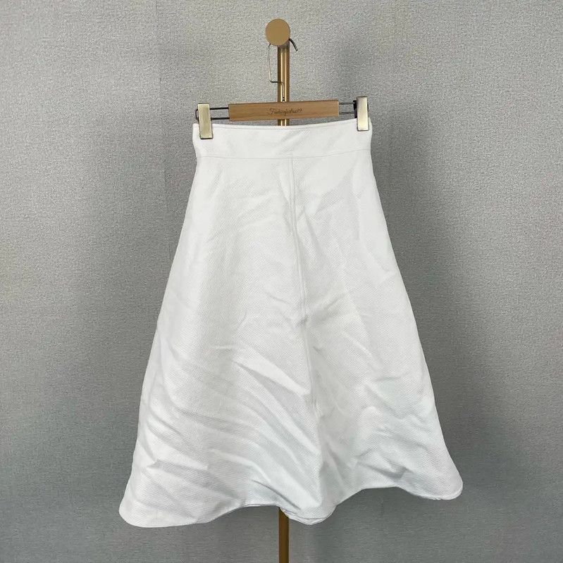 Dior Dior White Cotton Women's Midi Skirt 0089 Size 23" - 1 Thumbnail