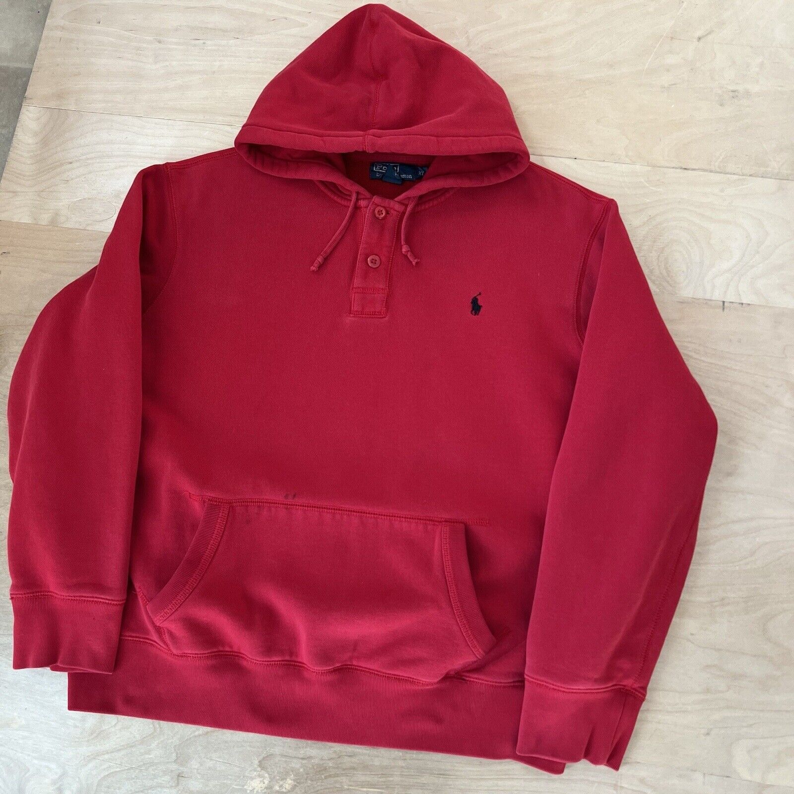 Polo Ralph Lauren × Vintage Vintage Polo Ralph Lauren Hoodie XL Red 90s New York Size US XL / EU 56 / 4 - 7 Thumbnail