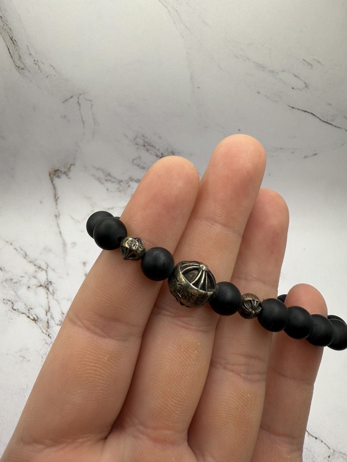Chrome Hearts Chrome Heart Onyx Bead Bracelet Size ONE SIZE - 4 Thumbnail