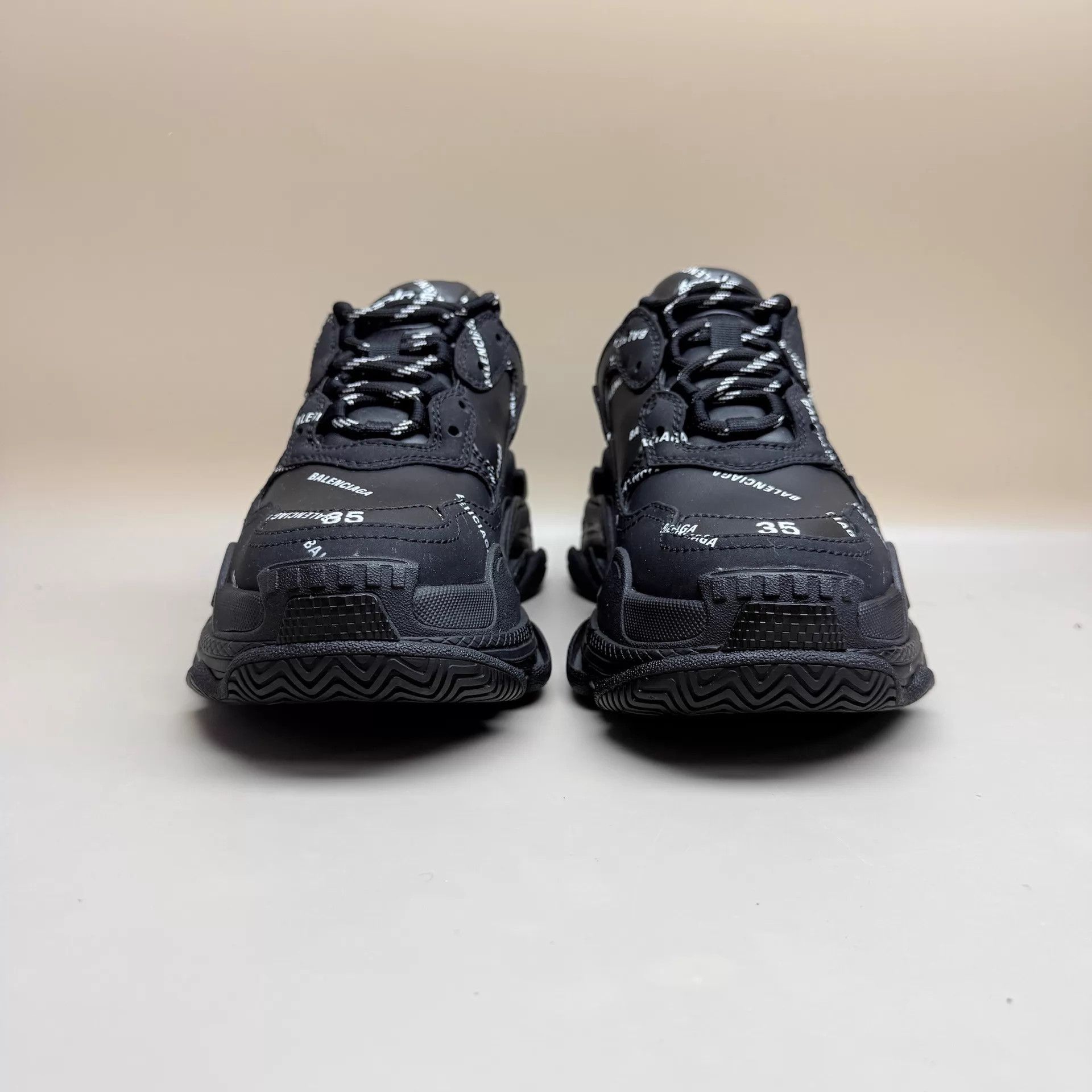 Balenciaga Balenciaga Triple S Black White Allover Print 35 (New) Size US 4.5 / IT 34.5 - 2 Thumbnail