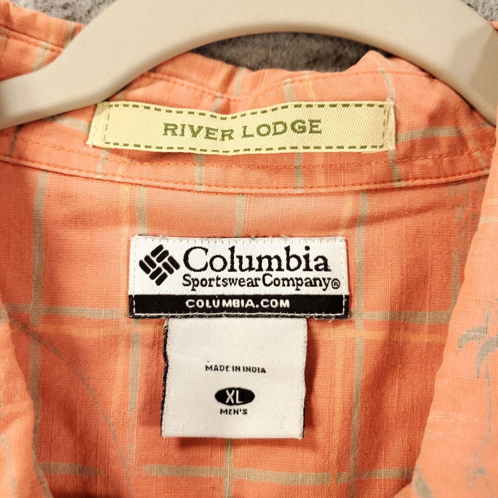 Vintage Columbia River Lodge Shirt Mens XL Orange Plaid Button Up Size US XL / EU 56 / 4 - 7 Thumbnail