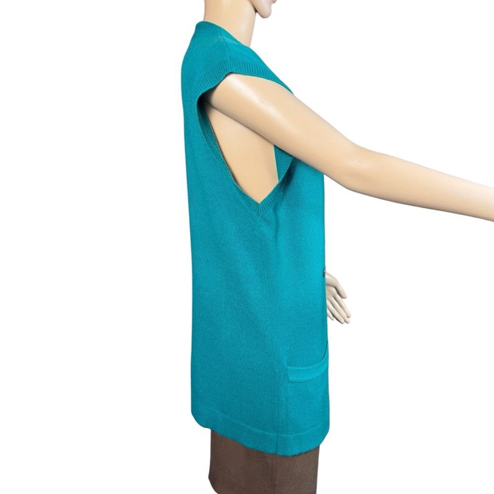 Perry Ellis Vintage Perry Ellis Front Button Closure Cashmere Green Ves Size M / US 6-8 / IT 42-44 - 4 Thumbnail
