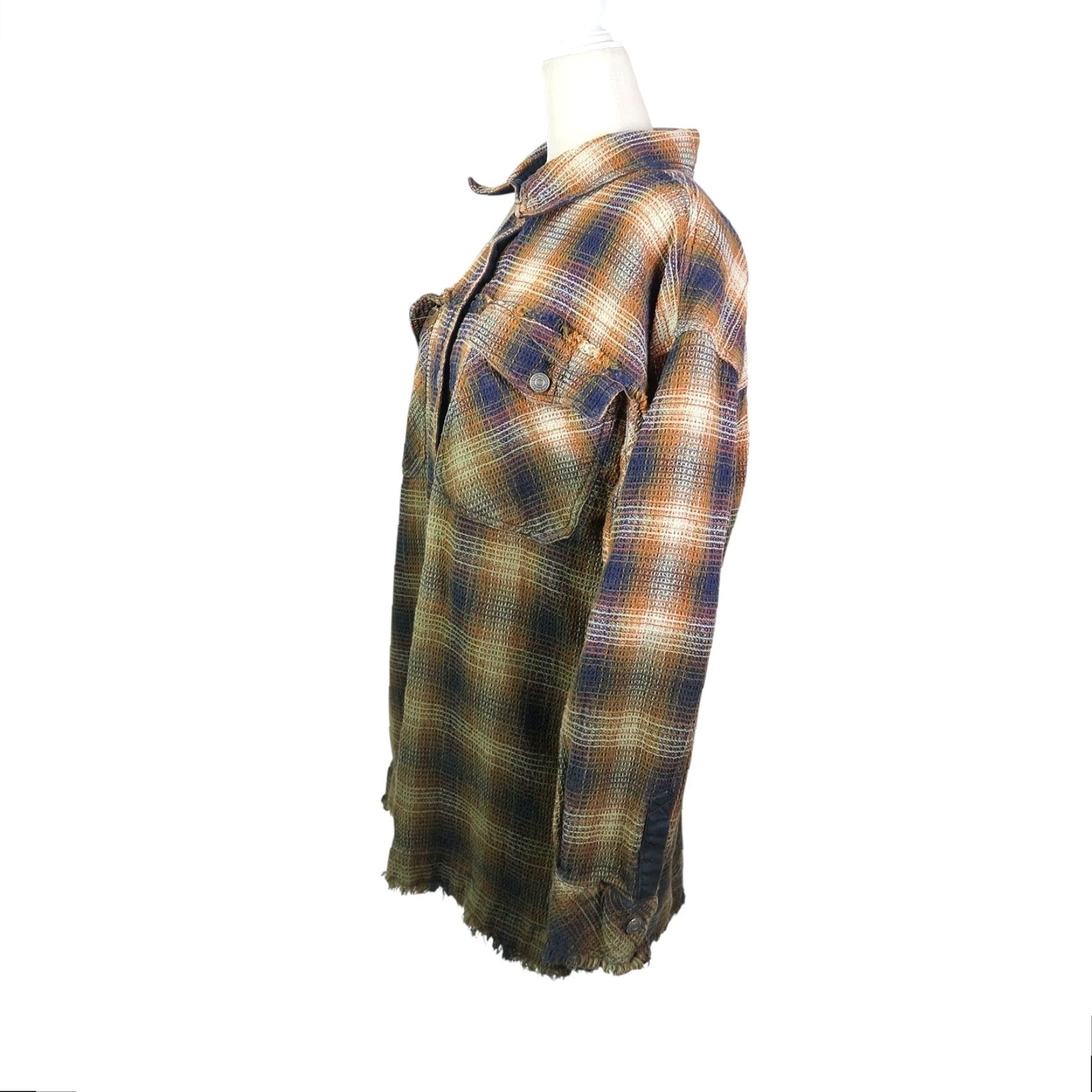 Free People Free People Anneli Plaid Shirt Jacket L Womens Cotton Button Front Casual Bohemian Shirt Jacket Size L / US 10 / IT 46 - 4 Thumbnail