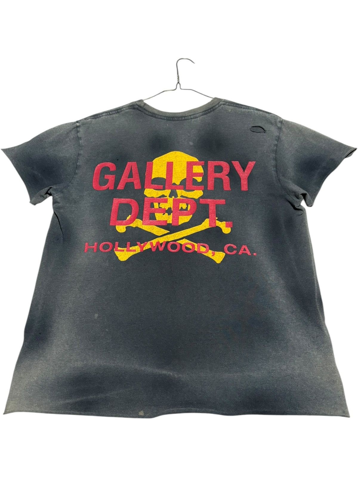S Gallery Dept. Skull Crossbones Shirt distressed logo wash