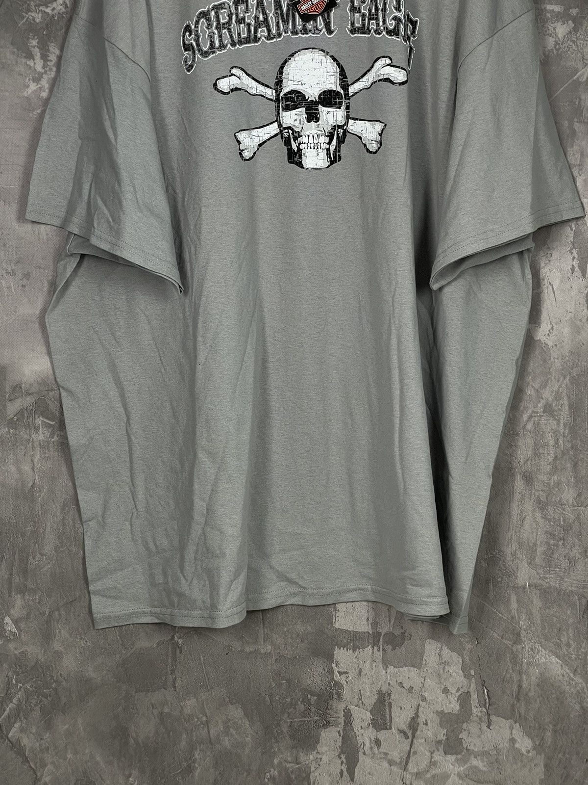 Band Tees × Harley Davidson × Vintage Vintage Harley Davidson Y2K Skull New T shirt Size US XXL / EU 58 / 5 - 5 Thumbnail