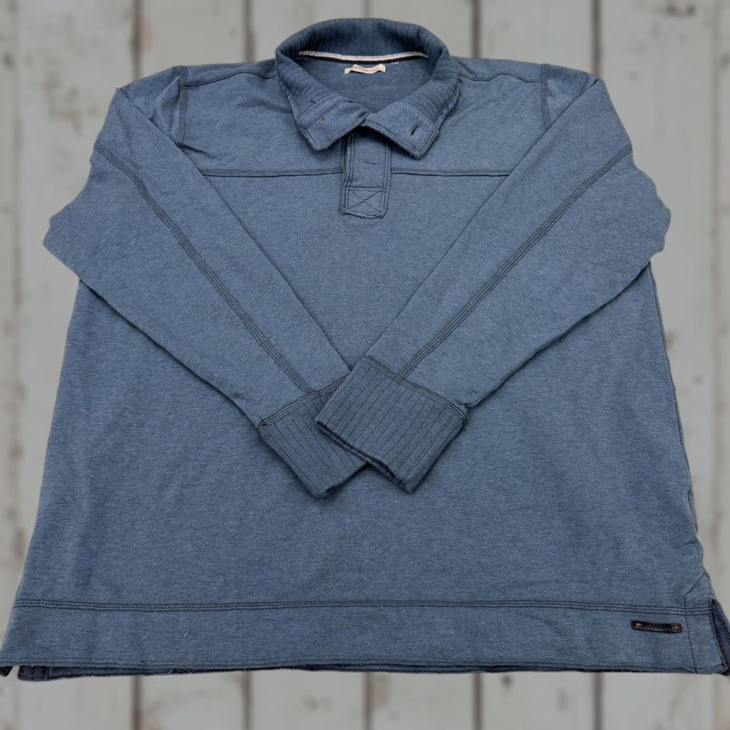 Vintage Jeremiah Shirt Mens XL Blue Long Sleeve Stretch Cotton Spandex Collared Polo Solid Size US XL / EU 56 / 4 - 1 Thumbnail