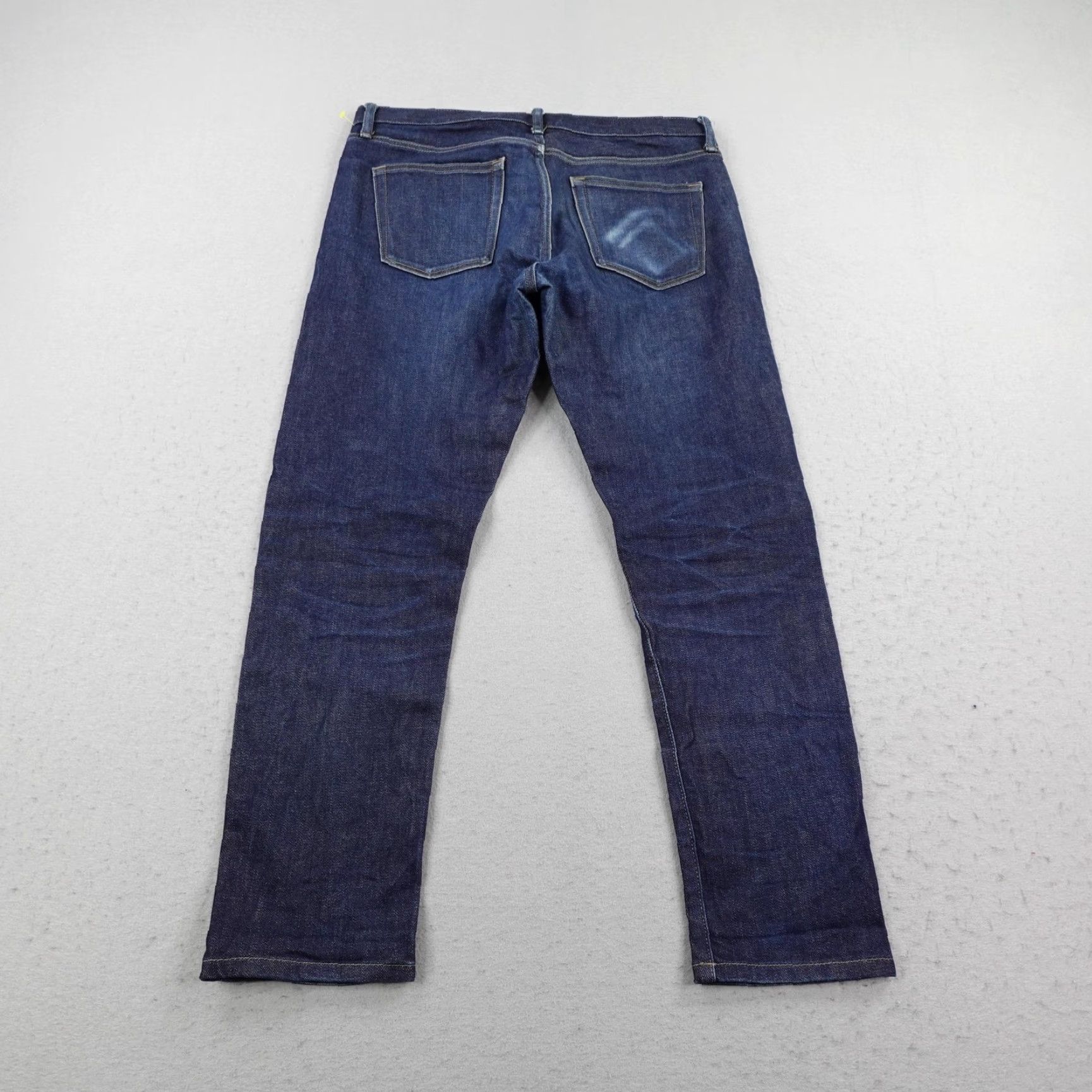 Uniqlo Uniqlo Jeans Mens 33x32 Blue Kaihara Selvedge Denim Slim Straight Mid Rise Faded Size US 33 - 5 Thumbnail