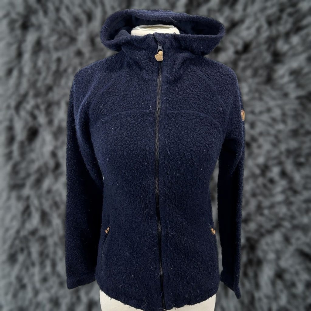 Vintage FJÄLLRÄVEN Kaitum Fleece Jacket Wool Blend Full Zip Blue Women’s Small S Jacket Regular Pilled (Pre-owned) Size S / US 4 / IT 40 - 1 Thumbnail