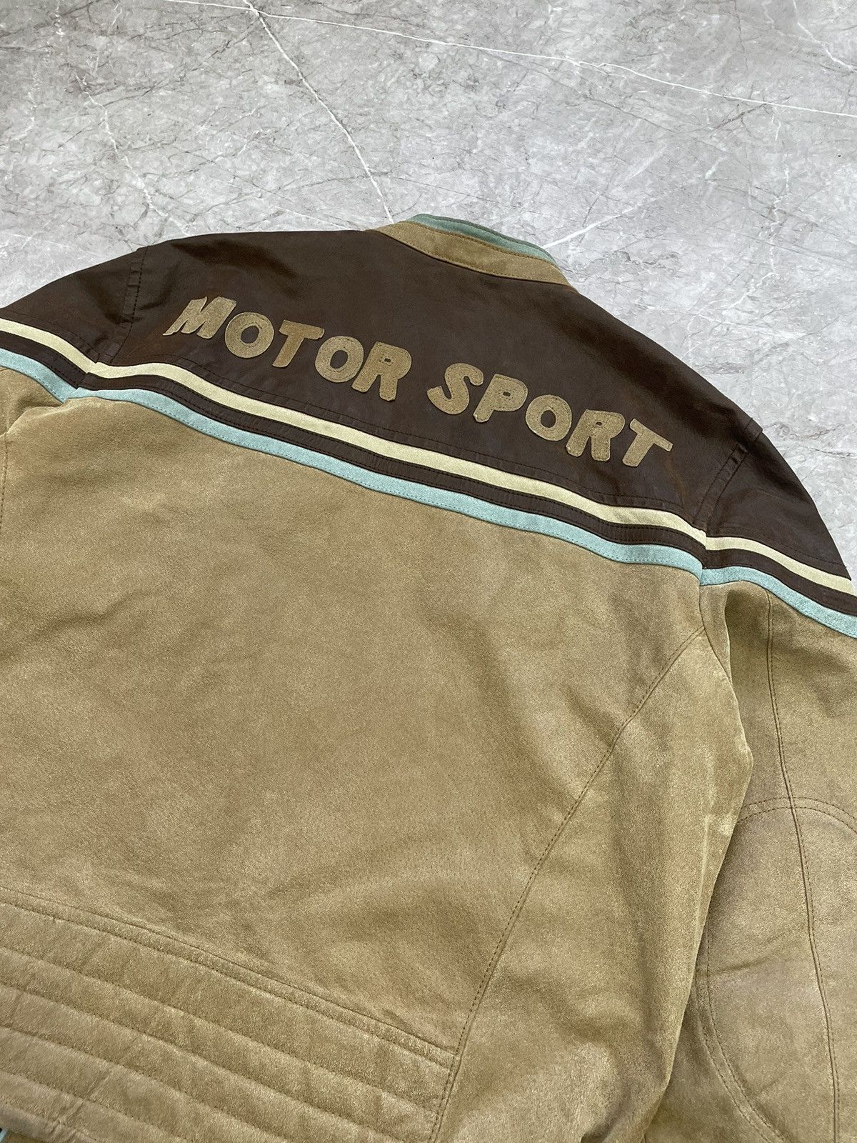 Other Rare Vintage 90s leather jacket Brown faded racing Japanese Size US XL / EU 56 / 4 - 13 Thumbnail