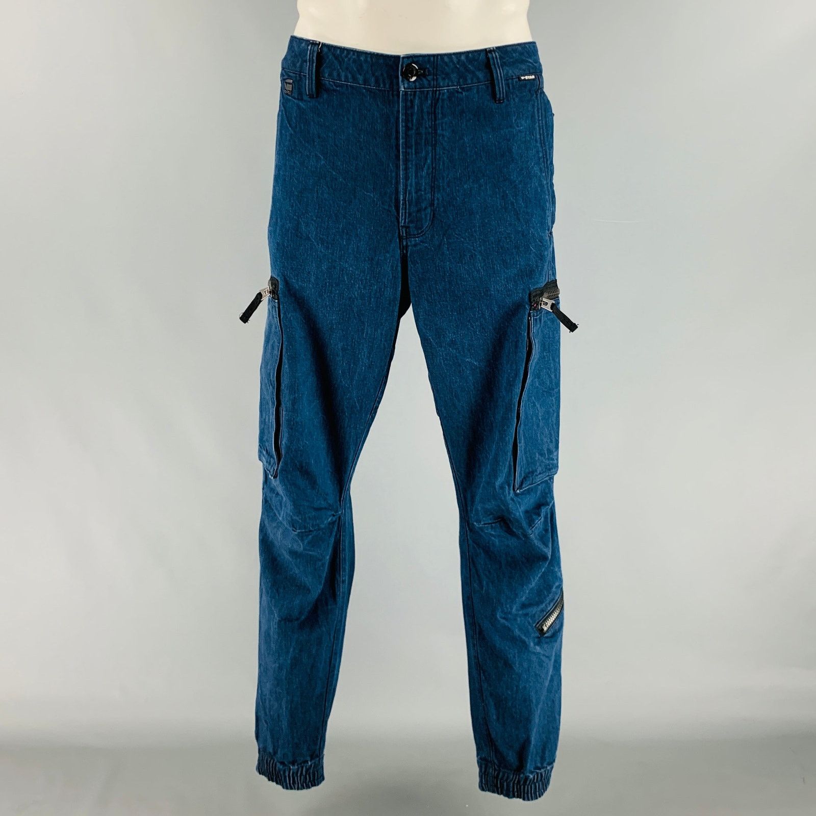 G-Star G-STAR 36 Indigo Solid Cotton Cargo Pockets Casual Pants Size US 36 / EU 52 - 1 Thumbnail