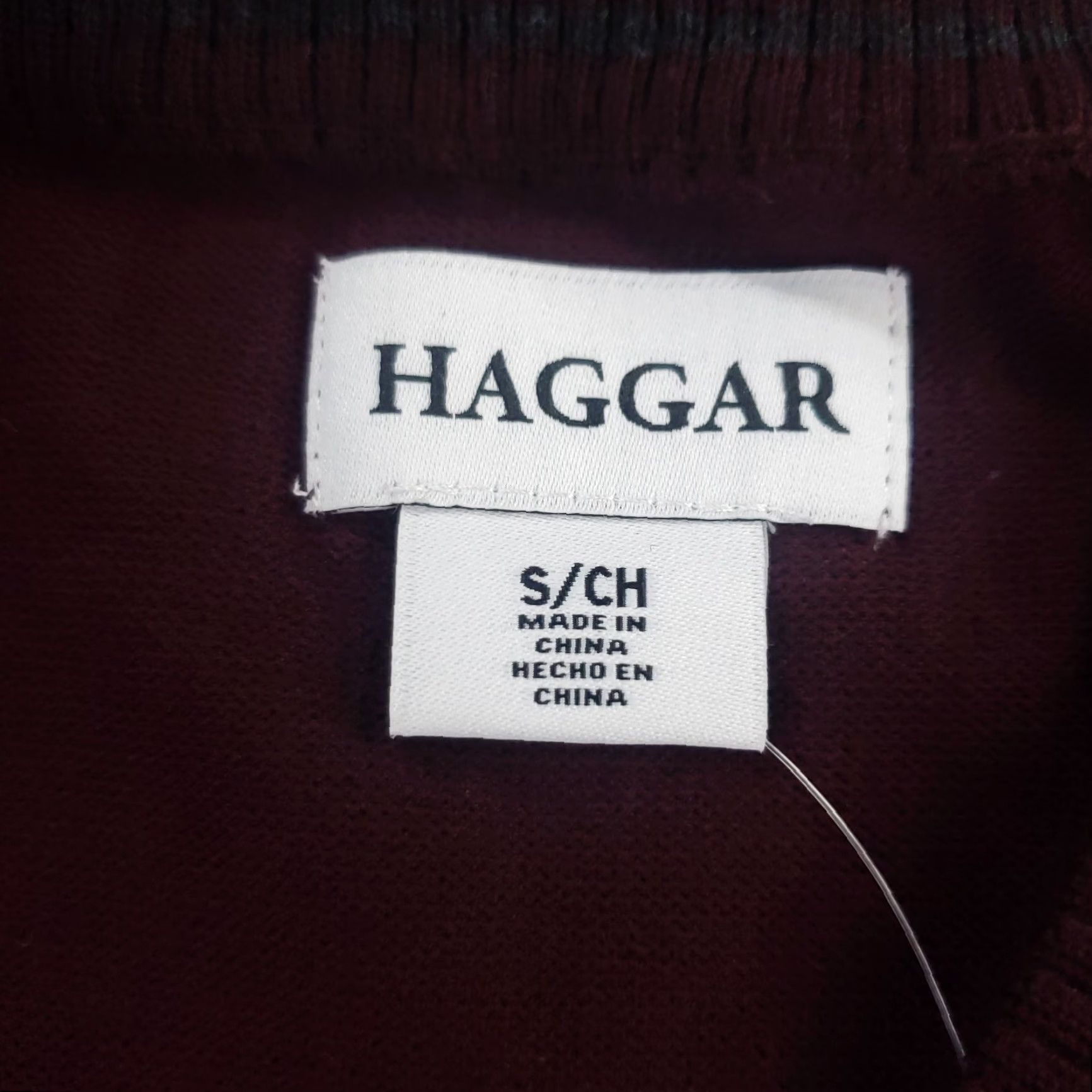 Haggar Haggar Mens V Neck Sweater Small Maroon Red Pullover Long Sleeve Size US S / EU 44-46 / 1 - 7 Thumbnail