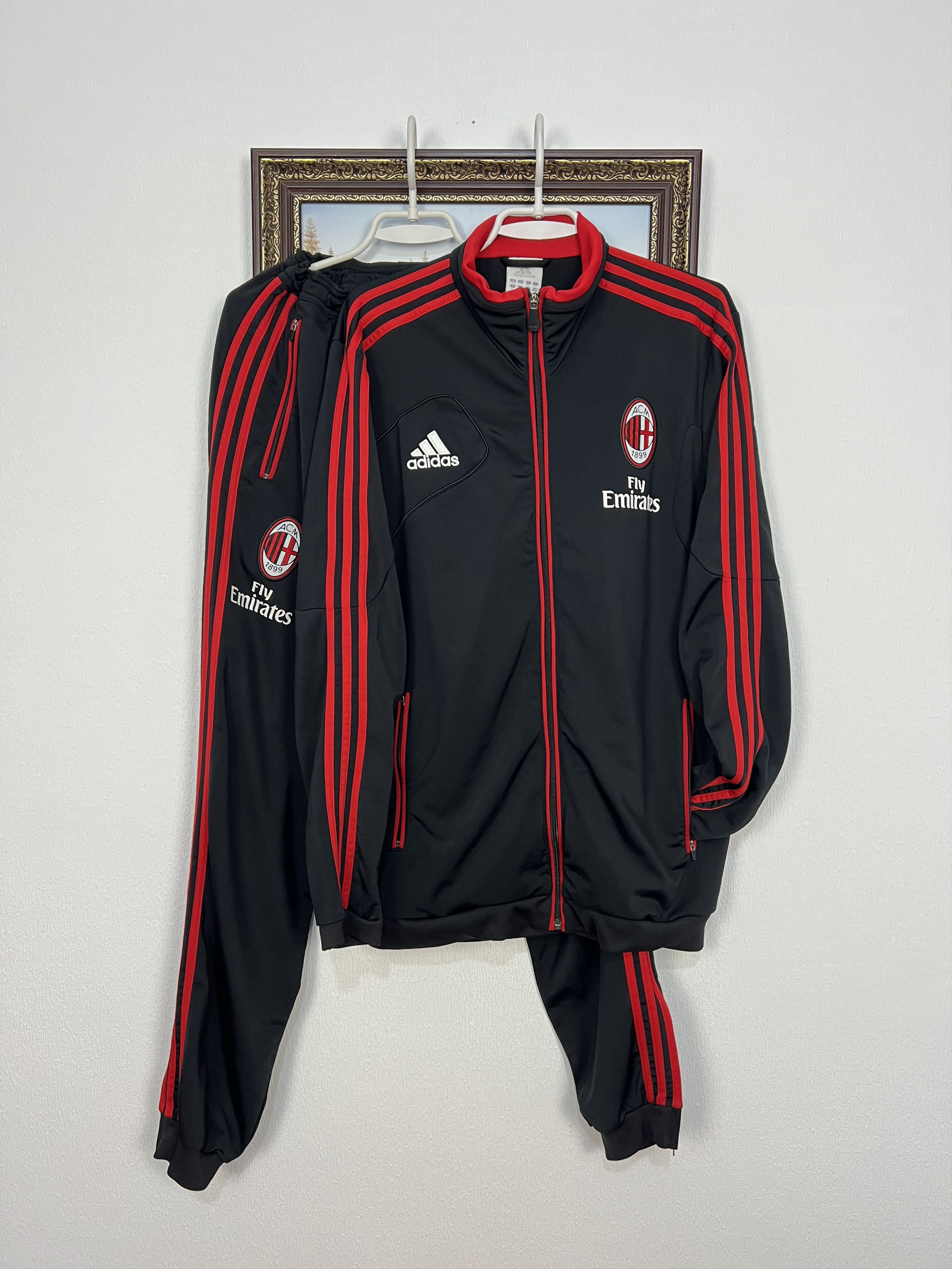 Vintage Adidas AC Milan Football Suit Soccer Set Jacket
