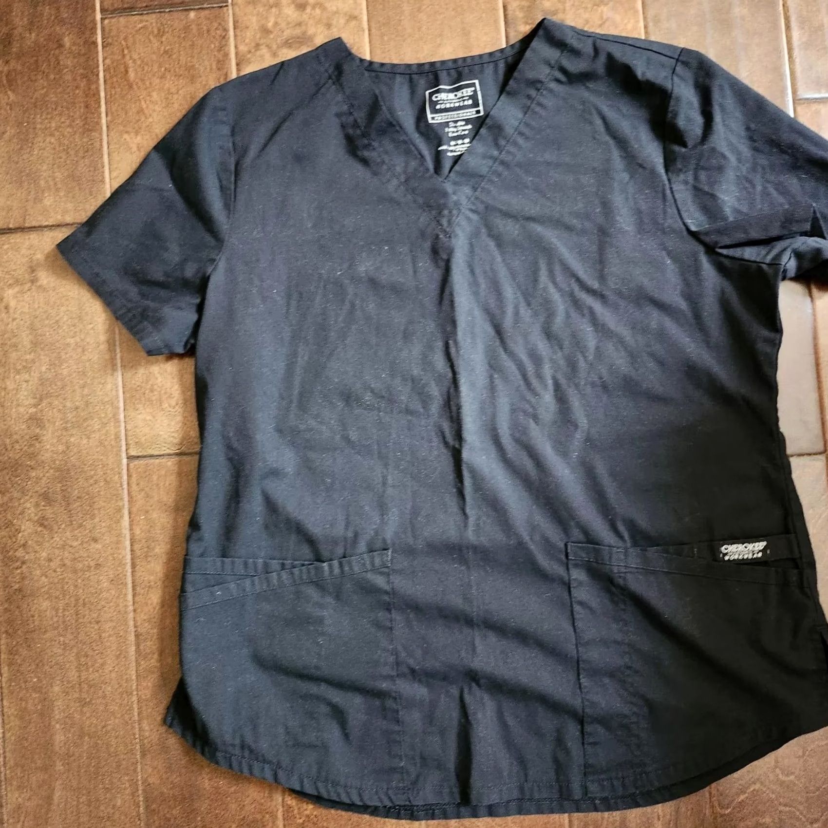 Cherokee Cherokee Black Pocket Medical Nurse Scrub Top M Unisex Size M Cherokee Shirt Size US M / EU 48-50 / 2 - 2 Thumbnail