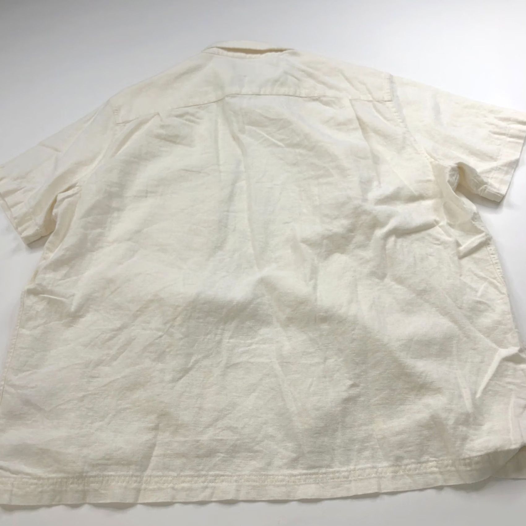 Scotch & Soda Scotch & Soda XL Linen Blend Button Short Sleeve Striped Shirt Ivory MINT - Men - Button-Up Shirt Size US XL / EU 56 / 4 - 6 Thumbnail
