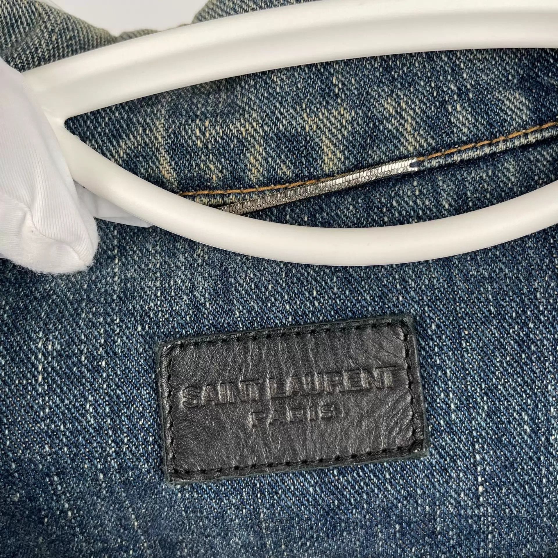 Yves Saint Laurent YSL Rainbow Shark Denim Jacket L Size US L / EU 52-54 / 3 - 3 Thumbnail