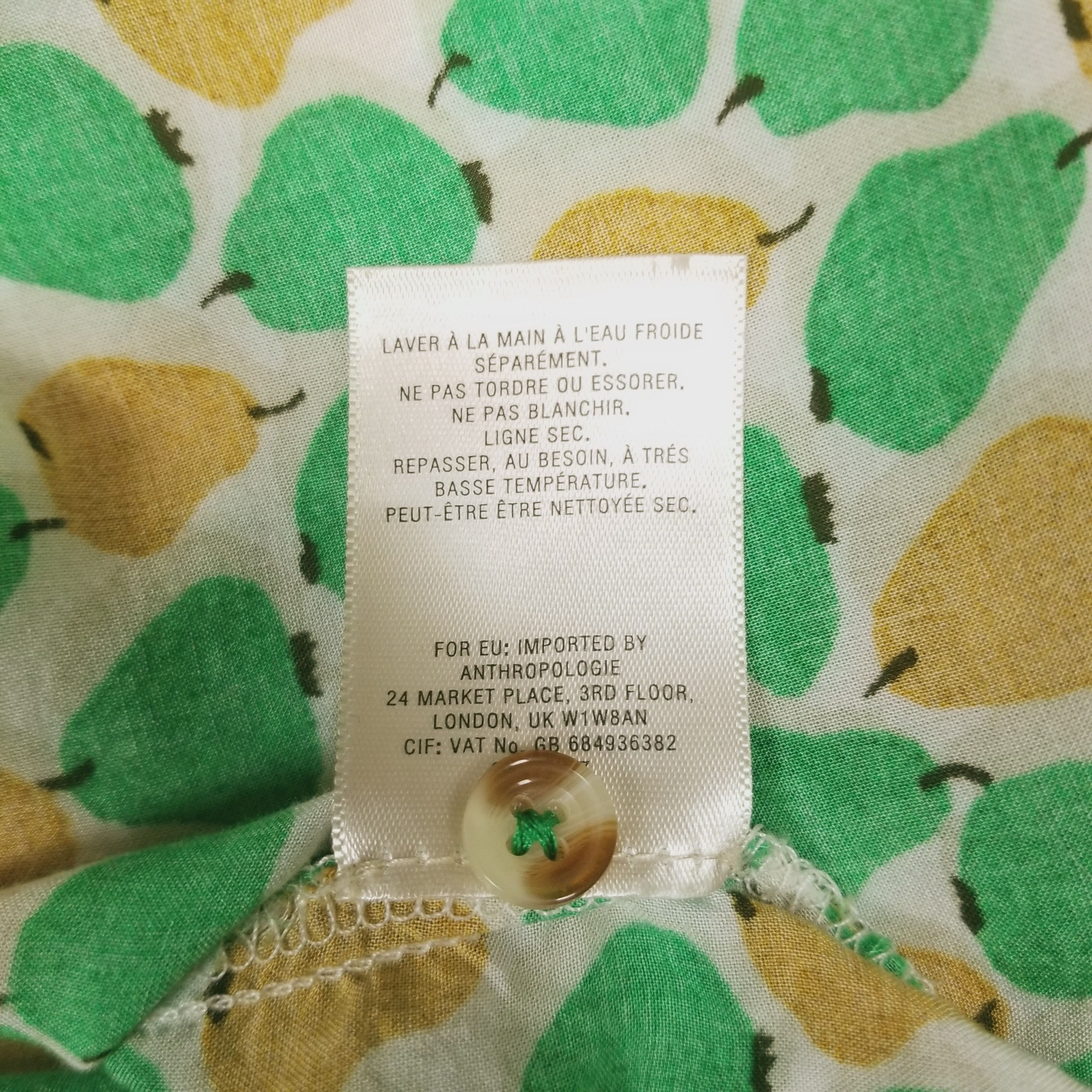 Anthropologie 52 Conversations by Anthropologie Bosc Lady Pears Shirt Size XS / US 0-2 / IT 36-38 - 9 Thumbnail