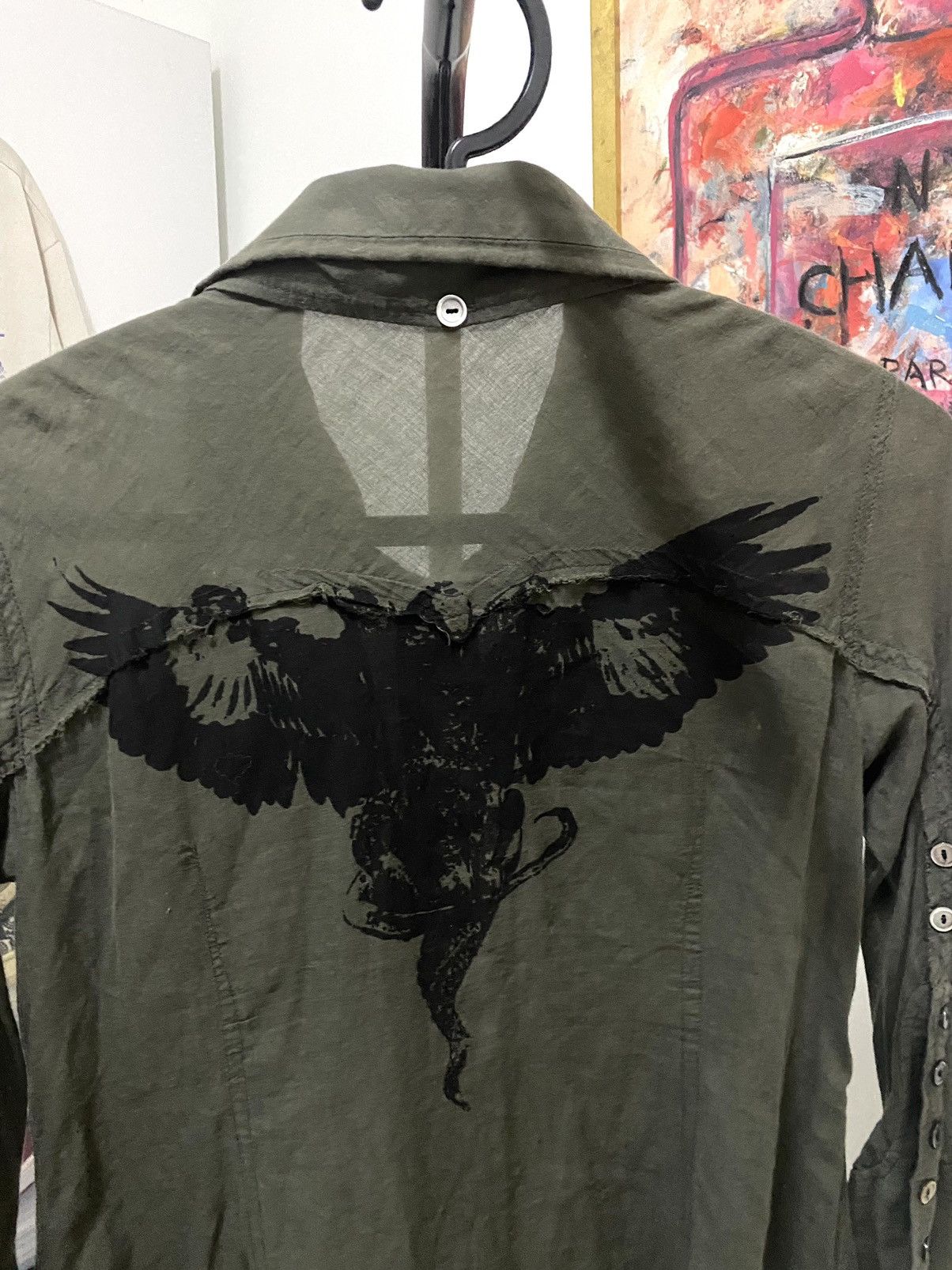 Le Grande Bleu (L.G.B.) 2000s Le Grande Bleu G/Dress Griffin Gothic Punk Shirt Size XS / US 0-2 / IT 36-38 - 8 Thumbnail