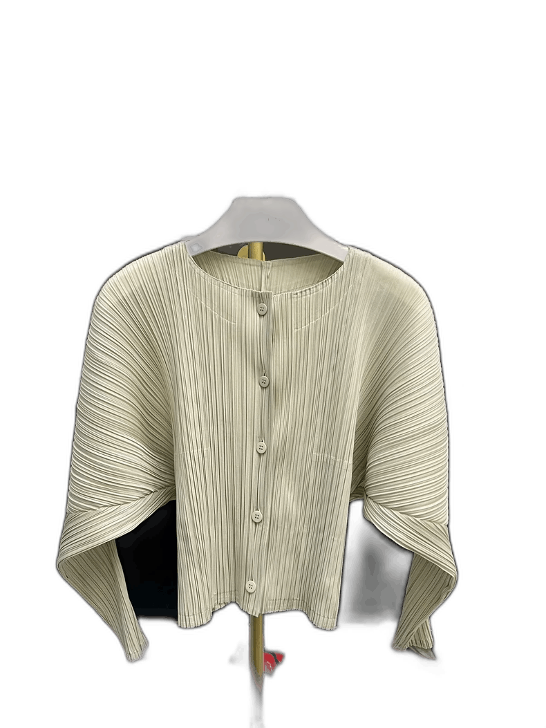 Issey Miyake Issey Miyake Green Pleated Cardigan Jacket-yf Size US M / EU 48-50 / 2 - 1 Thumbnail