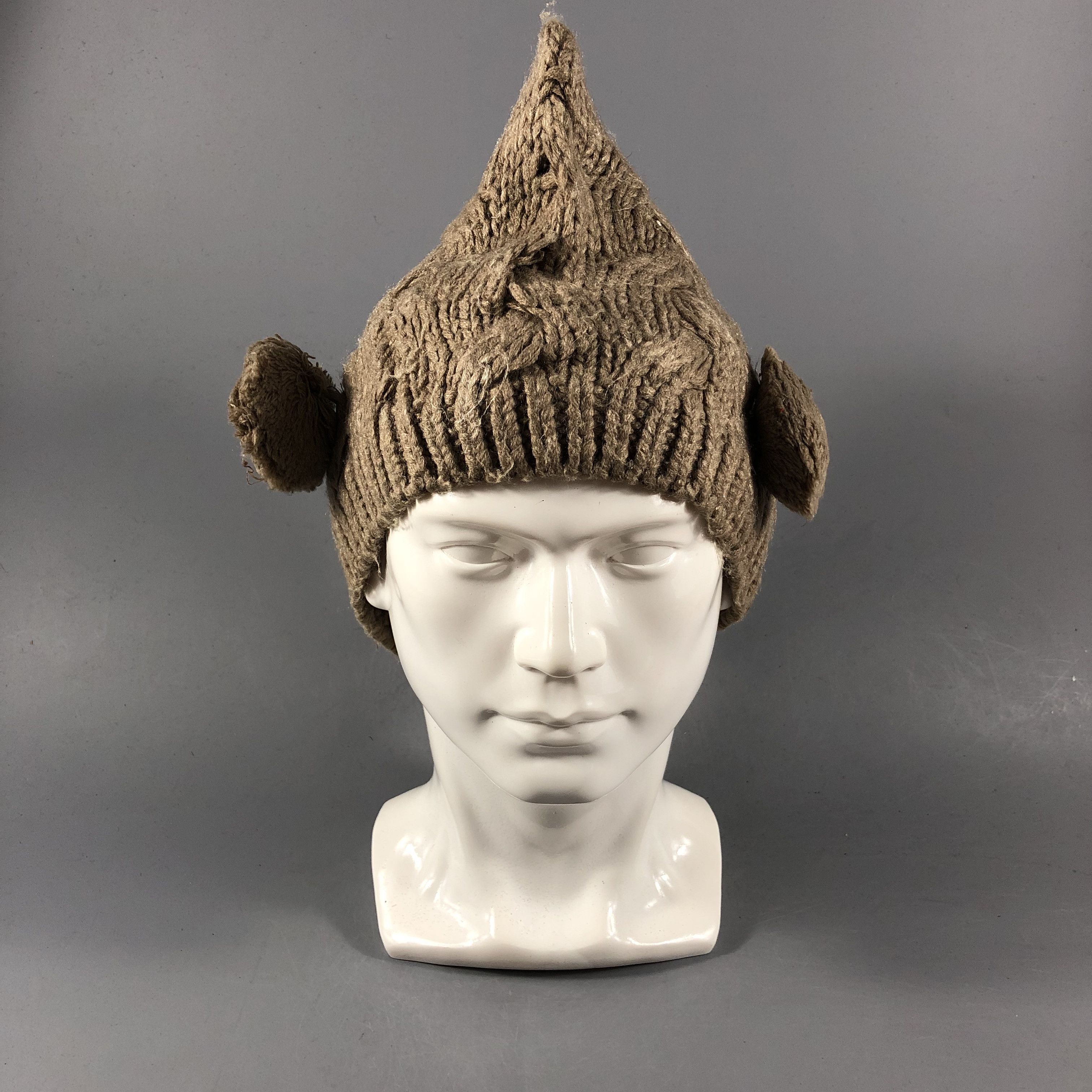 Japanese Brand Devil Ears Cable Knit Beanie Snowcap Snow Hat B870 Size ONE SIZE - 1 Thumbnail